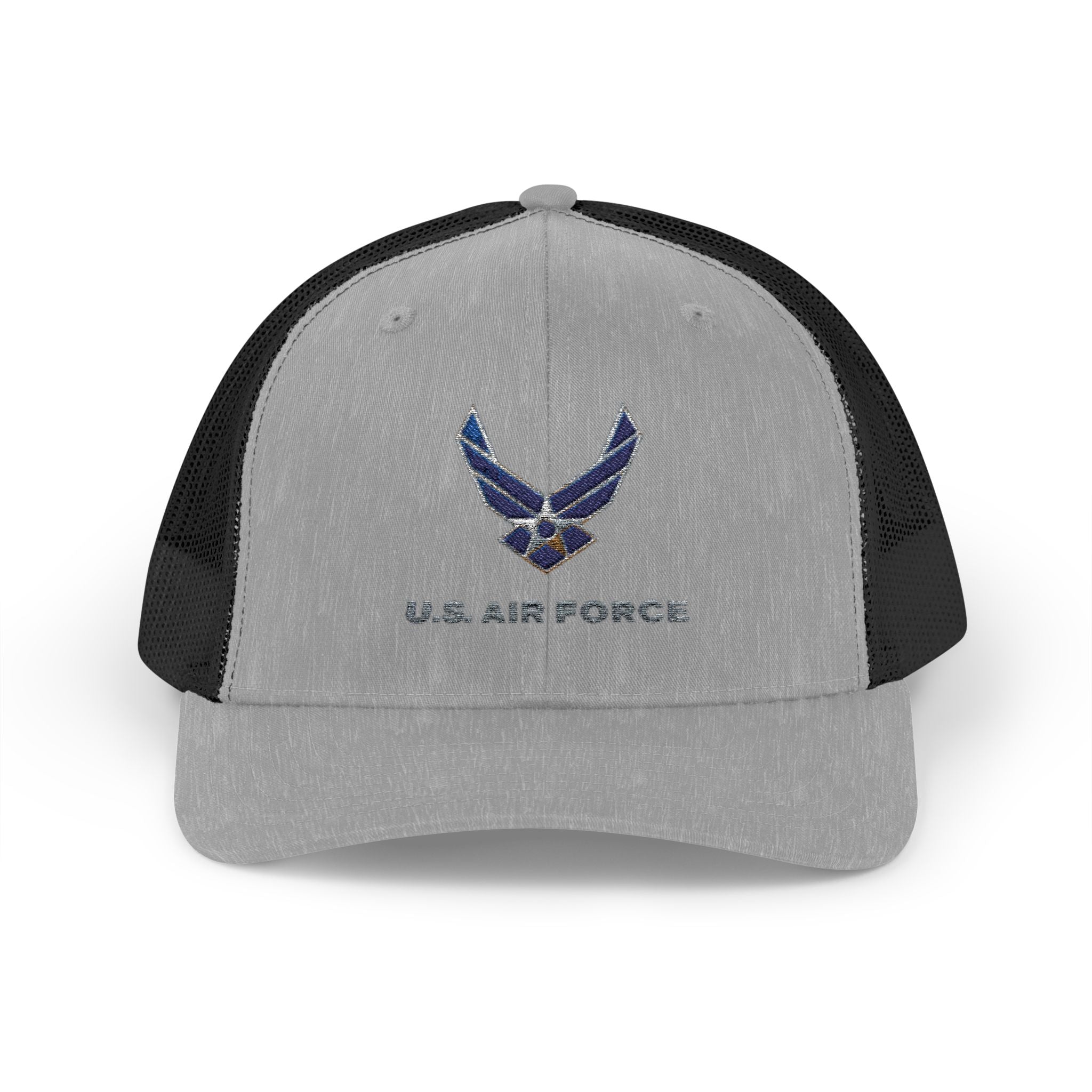 US Air Force Snapback Trucker Cap with Thin Red Line Design, Ideal for First Responders, Supportive Gifts, Memorials, Everyday Wear