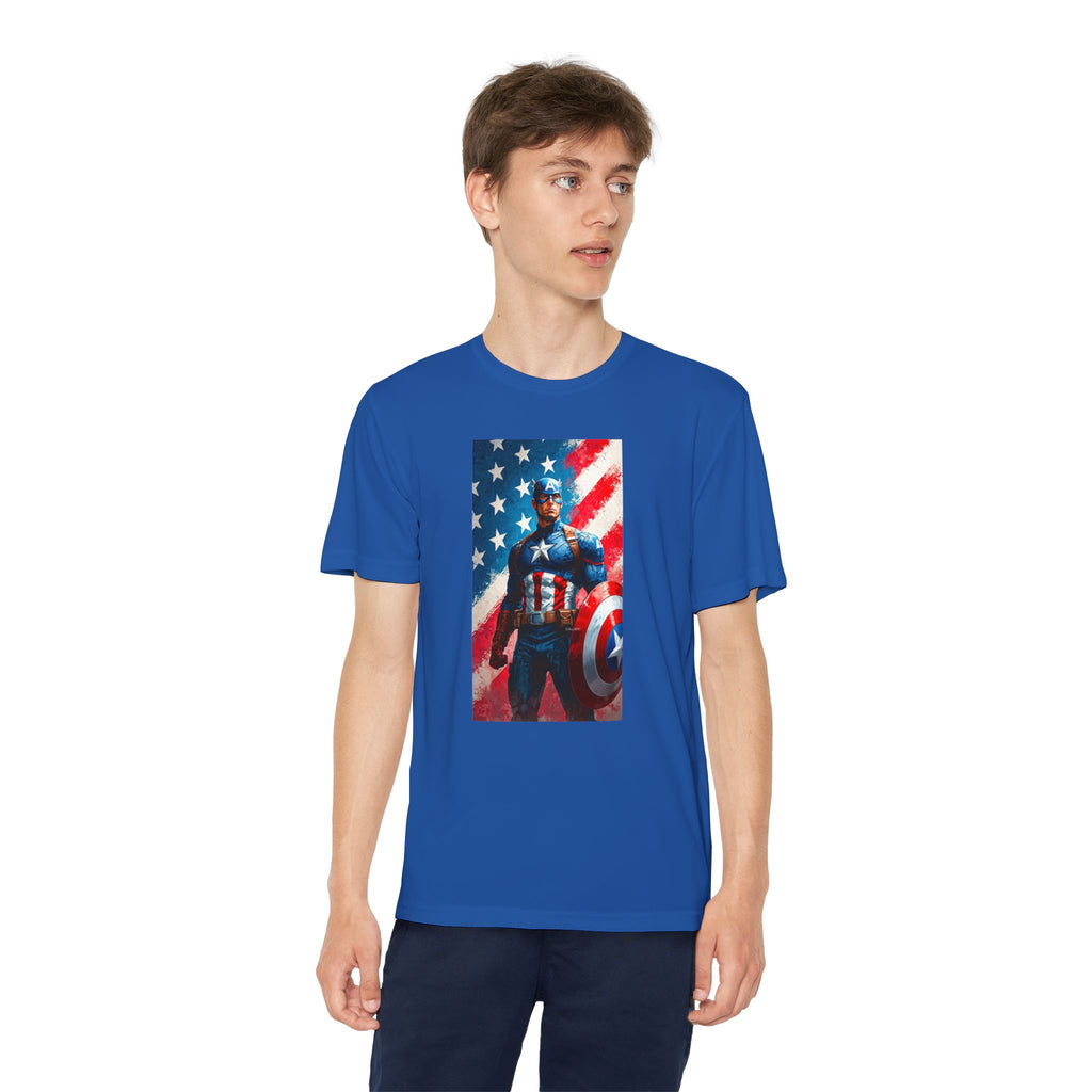Captain America Superhero Marvel Patriotic, Kids Graphic T-Shirt, Boys Hero Top, Girls Comic Book Clothing, Birthday