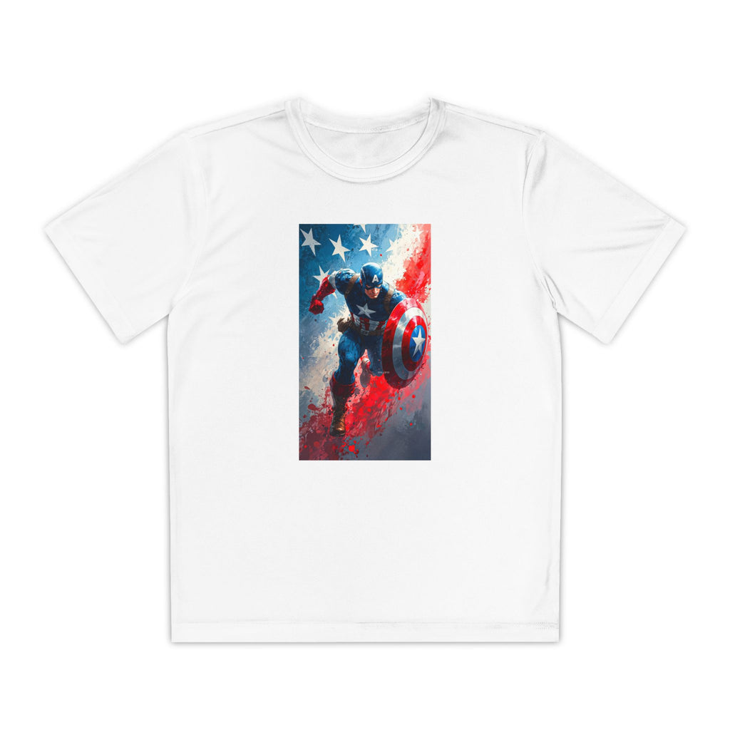 Captain America Superhero Marvel Patriotic, Kids Graphic T-Shirt, Boys Hero Top, Girls Comic Book Clothing, Birthday