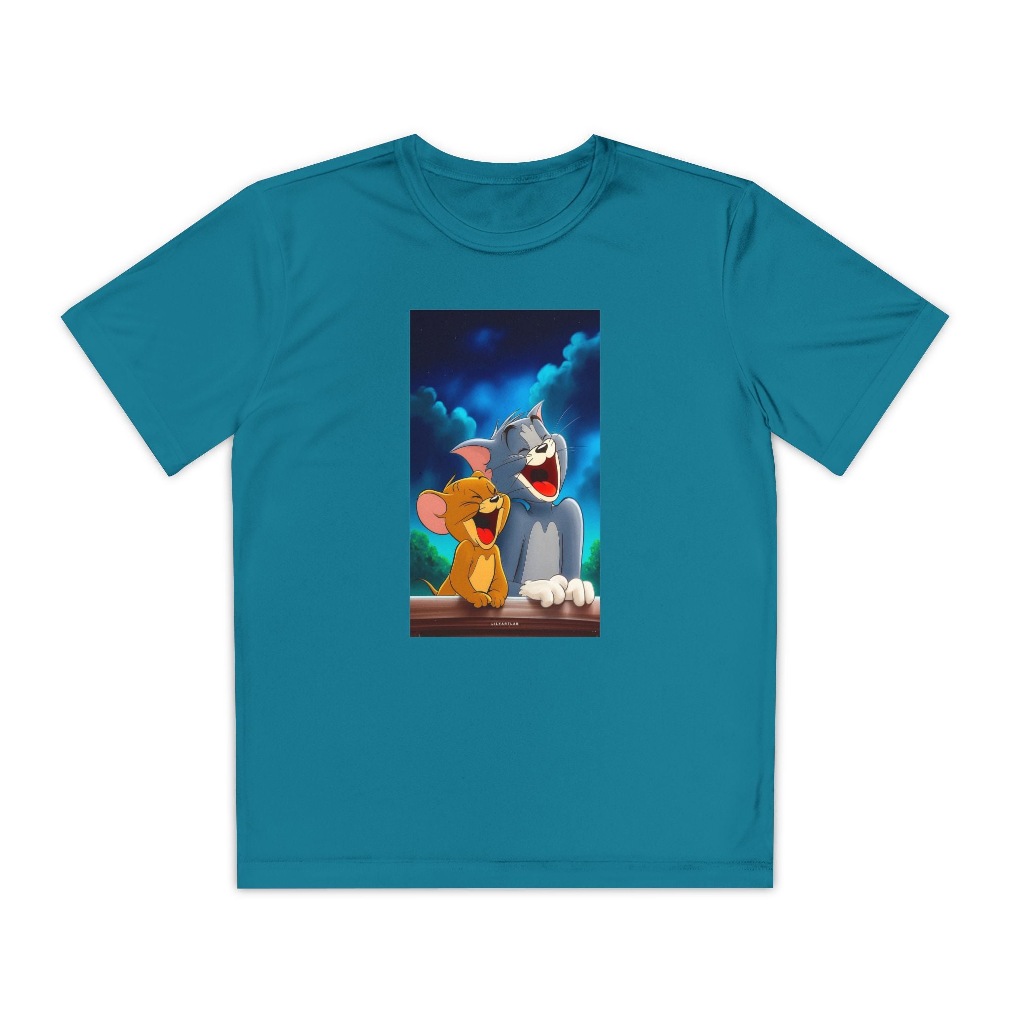 Youth Competitor Tee with Tom And Jerry design, Cartoon Graphic Kid's T-Shirt, Kids Tee, Children's Clothing, Funny Tee for Boys and Girls