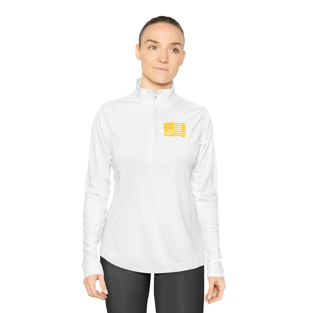 Ladies Quarter-Zip Pullover with Motivational Running Design, Athletic Apparel, Activewear, Sportswear, Fitness Gift, Running Top