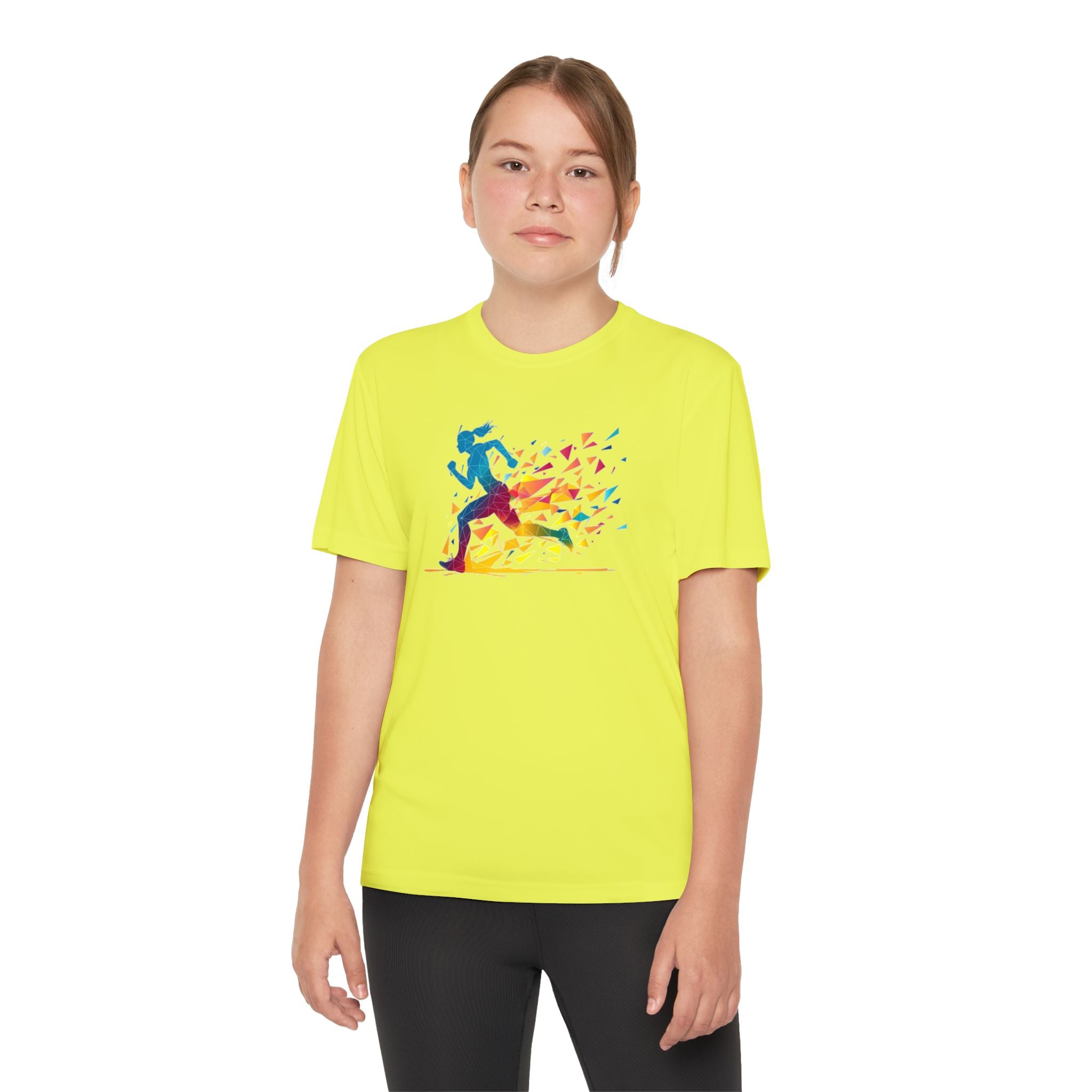 Running Youth T-Shirt Sports Graphic Tee, Cool Athletic Shirt for Kids, Perfect for Sports Events, Team Spirit