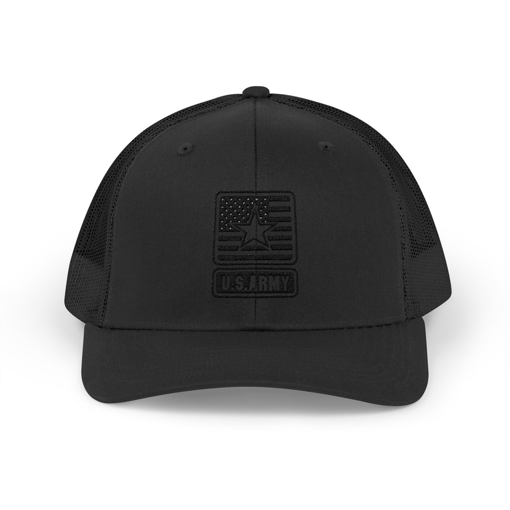 US Army Snapback Trucker Cap with Thin Red Line Design, Ideal for First Responders, Supportive Gifts, Memorials, Everyday Wear