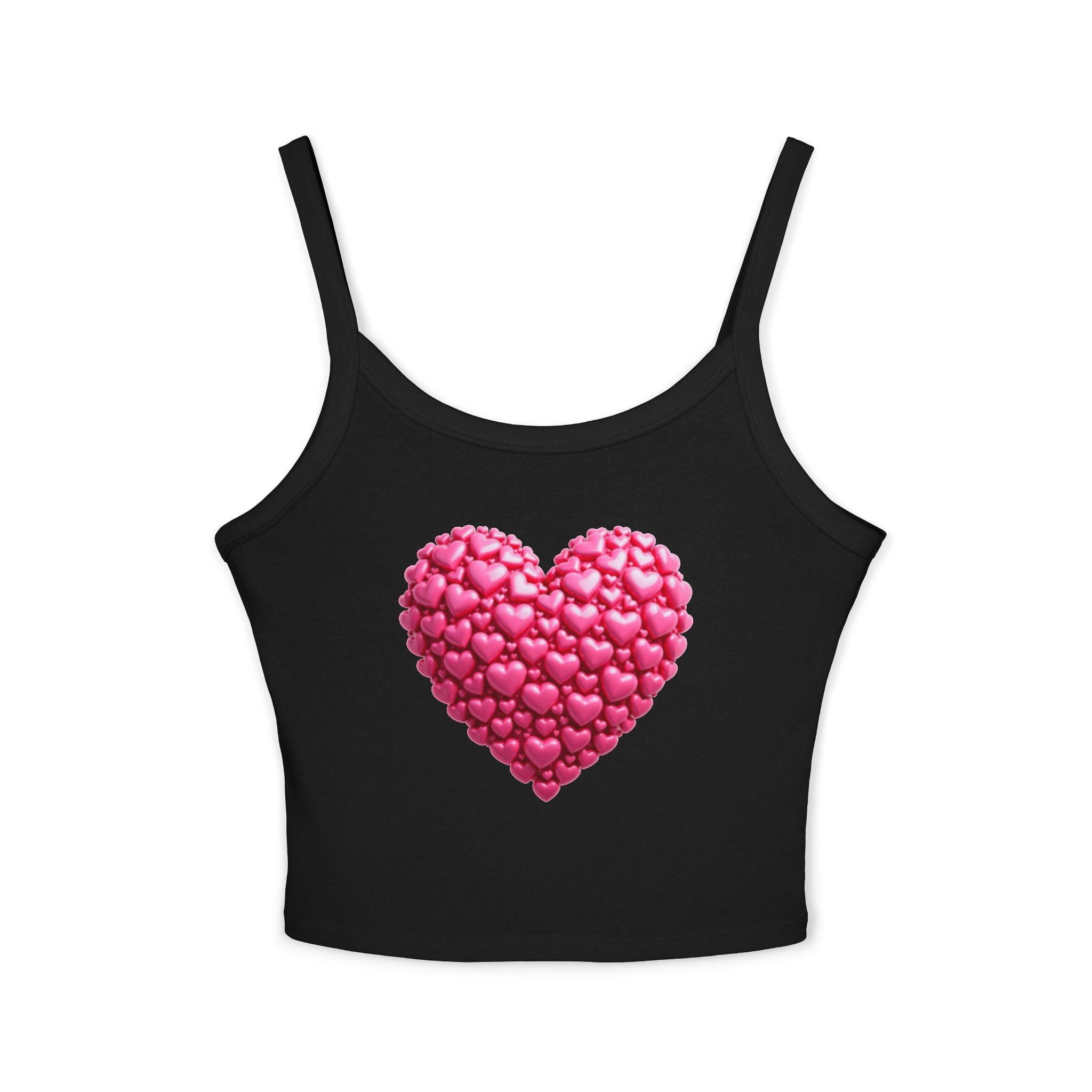 Heart Tank Top, Love Cami, Valentine's Day Shirt, Romantic Sleeveless Tee, Women's Summer Blouse, Cute Spaghetti Strap Tank