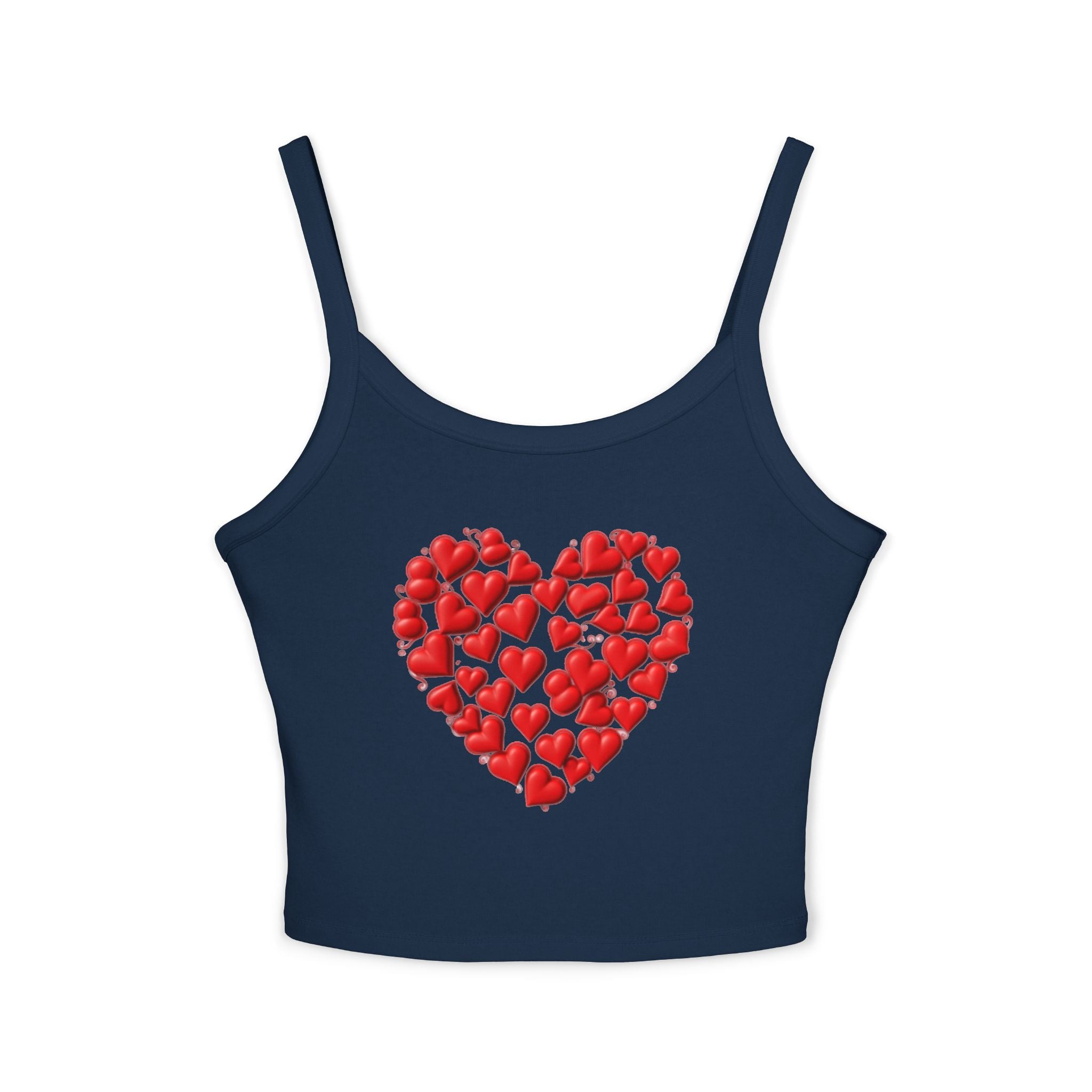 Heart Tank Top, Love Cami, Valentine's Day Shirt, Romantic Sleeveless Tee, Women's Summer Blouse, Cute Spaghetti Strap Tank