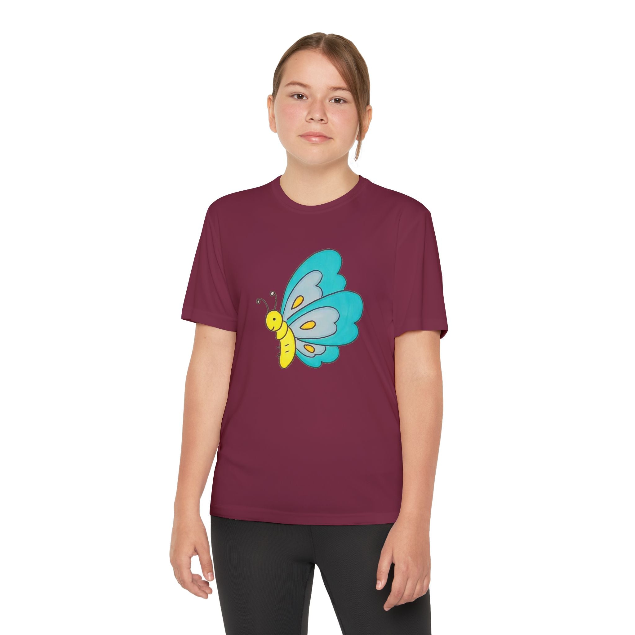 Butterffy Youth T-Shirt Sports Graphic Tee, Cool Athletic Shirt for Kids, Perfect for Sports Events, Team Spirit