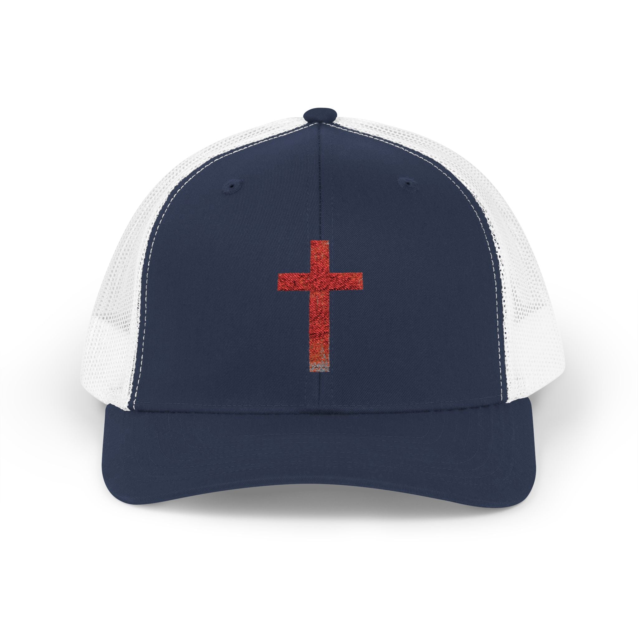 Holly Cross Snapback Trucker Cap with Thin Red Line Design, Ideal for First Responders, Supportive Gifts, Memorials, Everyday Wear
