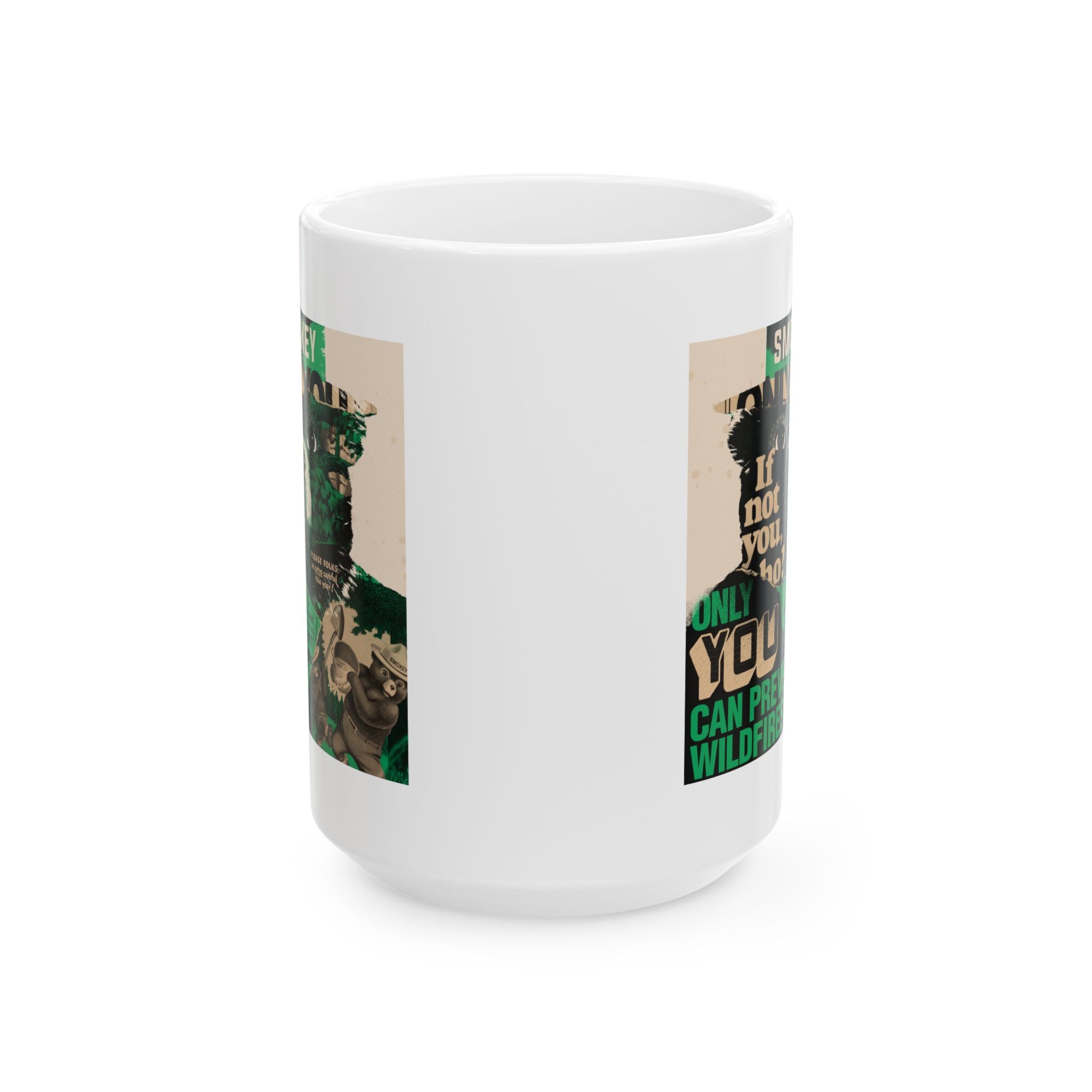 Smokey Bear Firefighter Coffee Mug, Tea Cup, Gift for First Responders, Campfire Enthusiasts, Firefighters Appreciation, Firefighting, Fire
