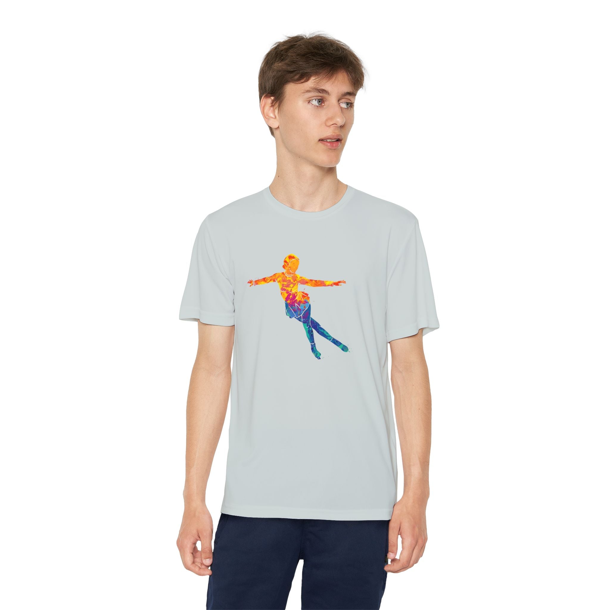Ice Skating Youth Sports Graphic Tee, Cool Athletic Shirt for Kids, Perfect for Sports Events, Team Spirit, Birthday Gift, Summer Activities