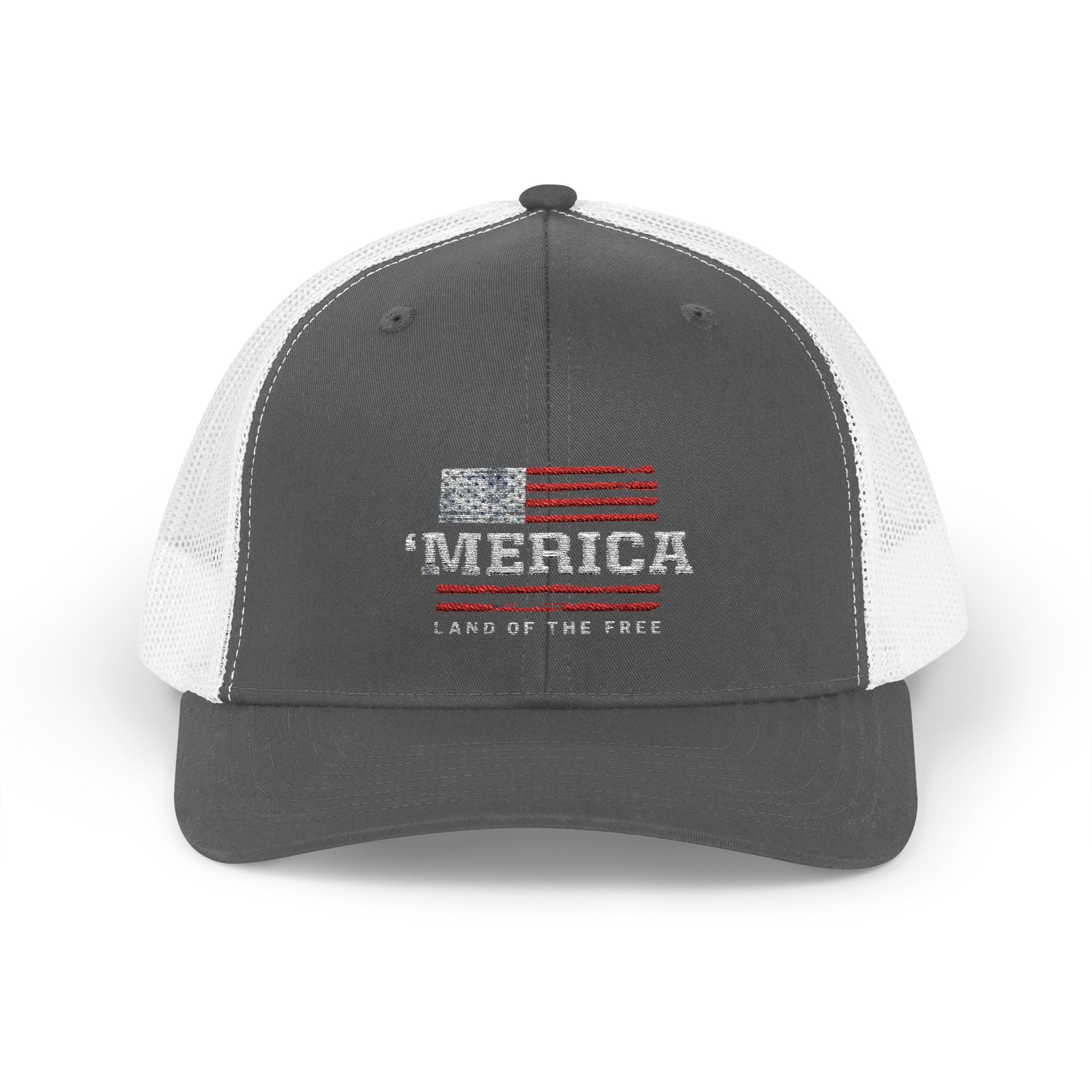Merica Patriotic Snapback Trucker Cap with Thin Red Line Design, Ideal for First Responders, Supportive Gifts, Memorials, Everyday Wear