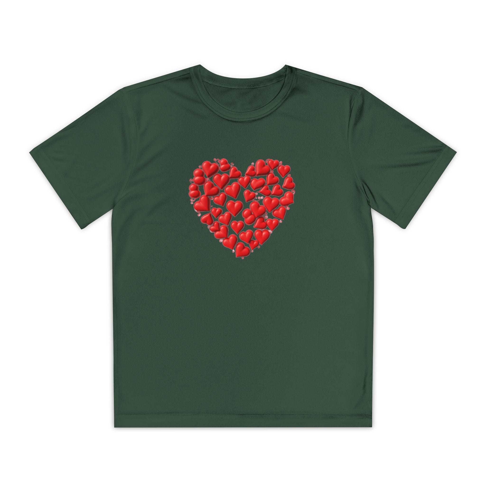 Heart Youth T-Shirt Sports Graphic Tee, Cool Athletic Shirt for Kids, Perfect for Sports Events, Team Spirit
