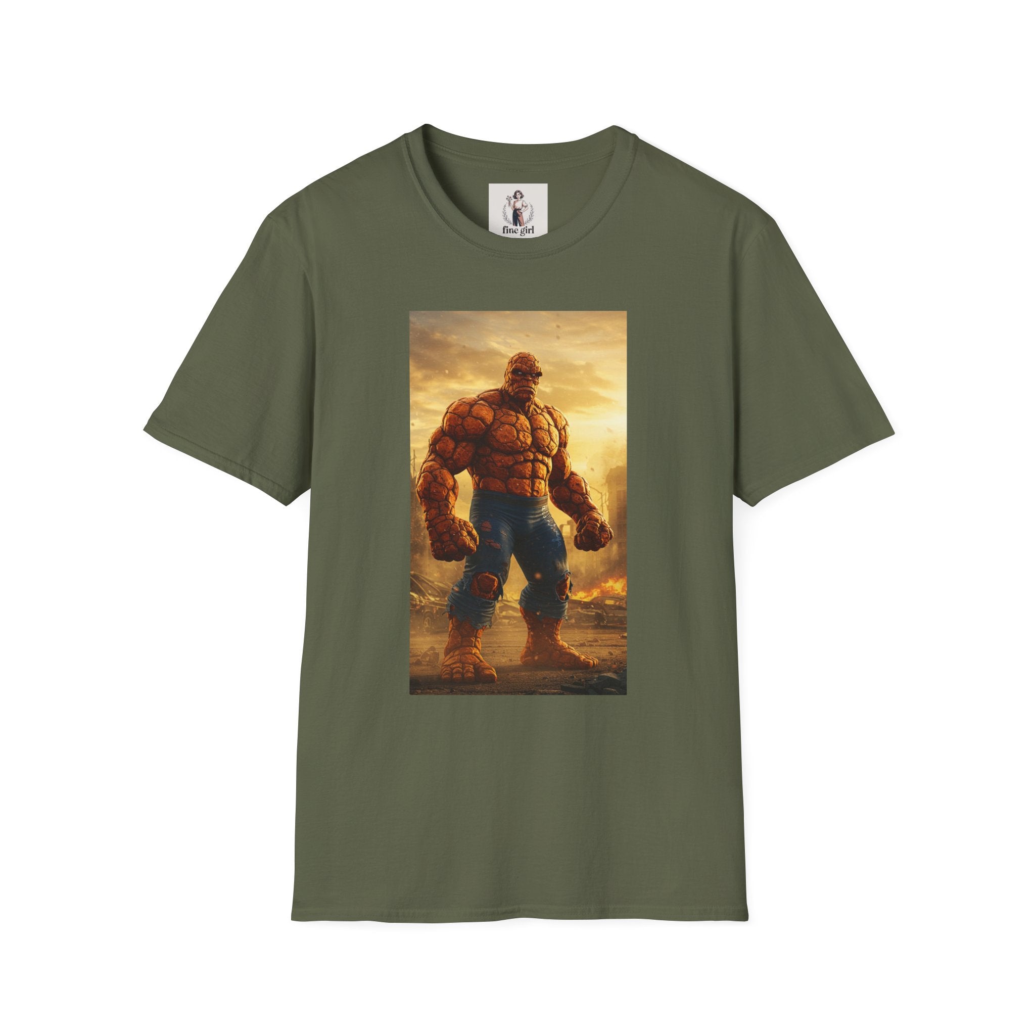 The Thing Superhero Marvel Unisex Softstyle T-Shirt, Comic Book Tee, Geeky Clothing, Cosplay Costume Top