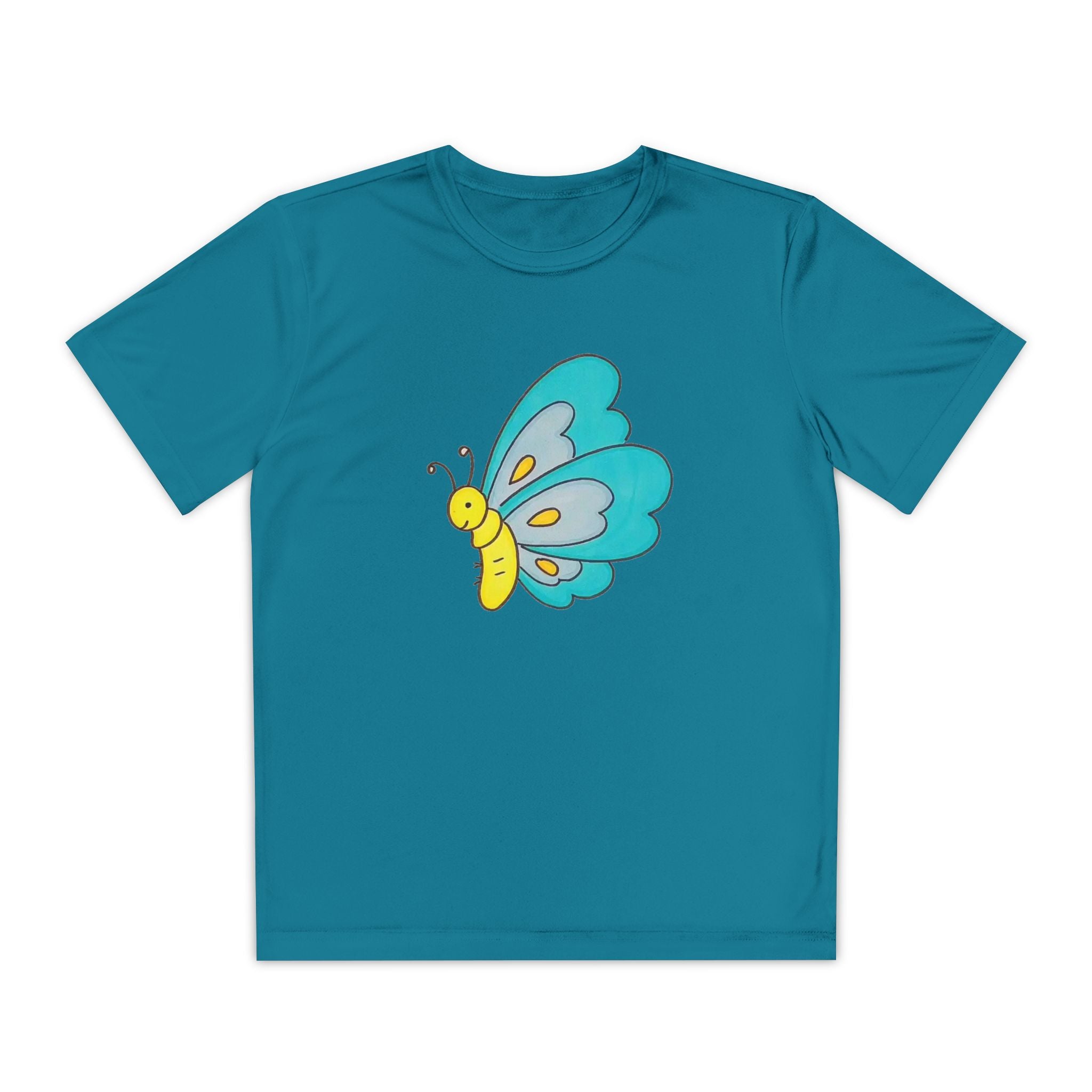 Butterffy Youth T-Shirt Sports Graphic Tee, Cool Athletic Shirt for Kids, Perfect for Sports Events, Team Spirit