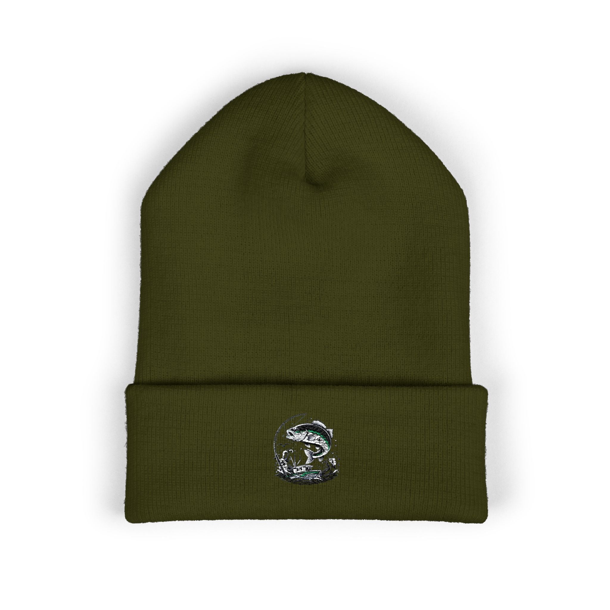 Beanie, Fishing Embroidered Winter Hat, Fisherman Beanie, Outdoor Sports Cap, Knit Beanie, Angler Gift, Fishing Trip Apparel