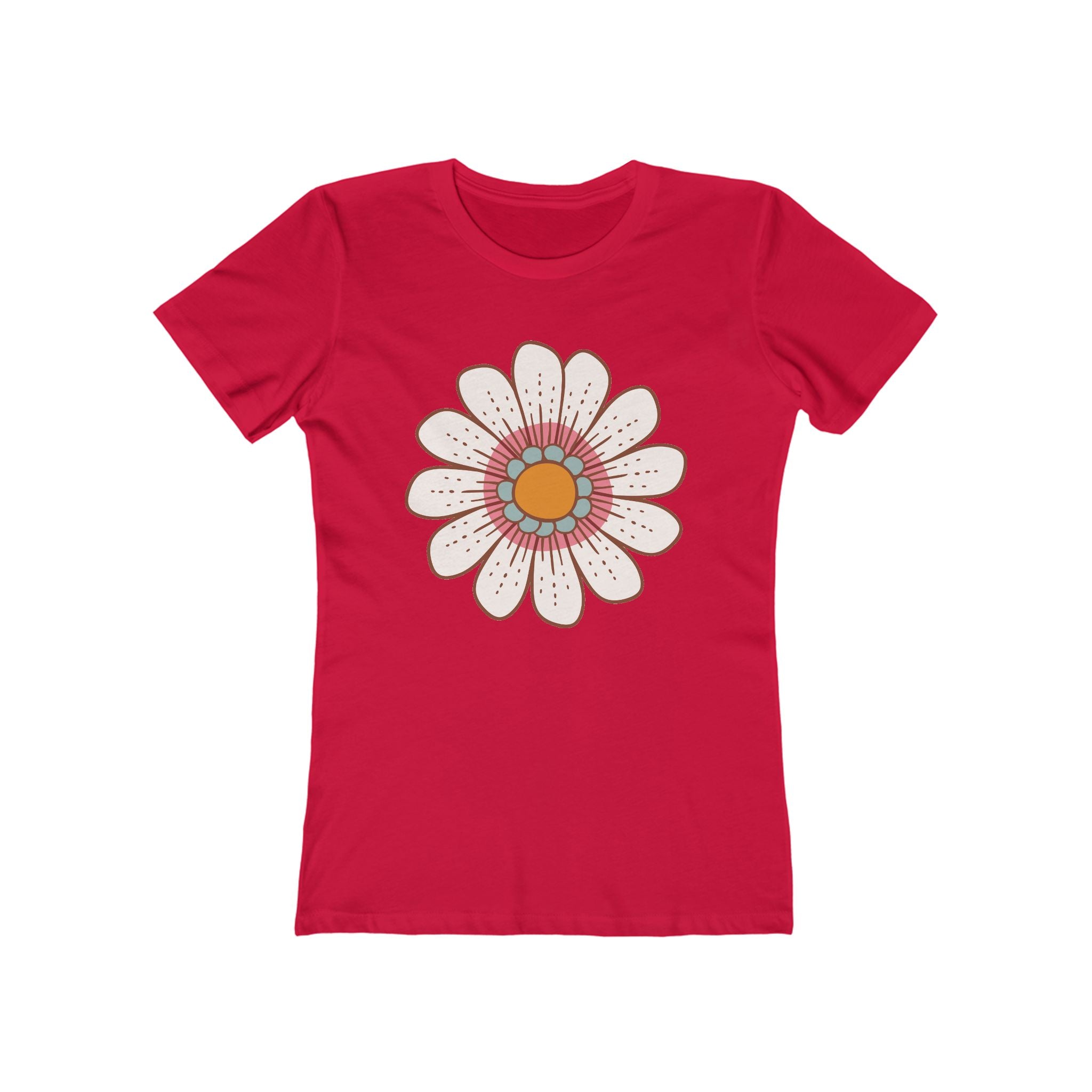 Flower Women's Tshirt, Floral Graphic Tee, Casual Top for Her, Spring Blossom Shirt, Botanical Print Blouse