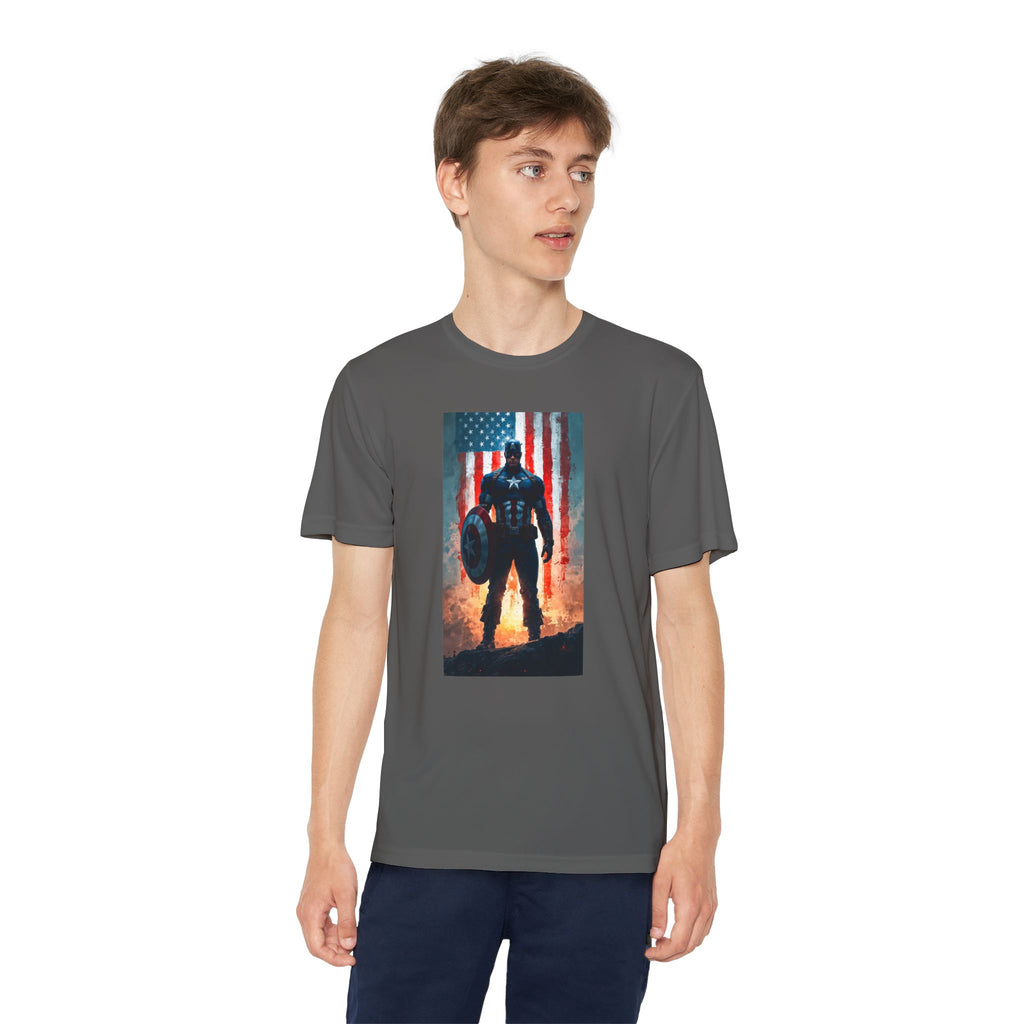 Captain America Superhero Marvel Patriotic, Kids Graphic T-Shirt, Boys Hero Top, Girls Comic Book Clothing, Birthday