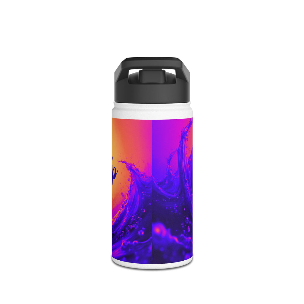 Aqua Wave Stainless Steel Water Bottle, Hydration Gift, Outdoor Adventure, Beach Vibes, Eco-Friendly, Travel Companion