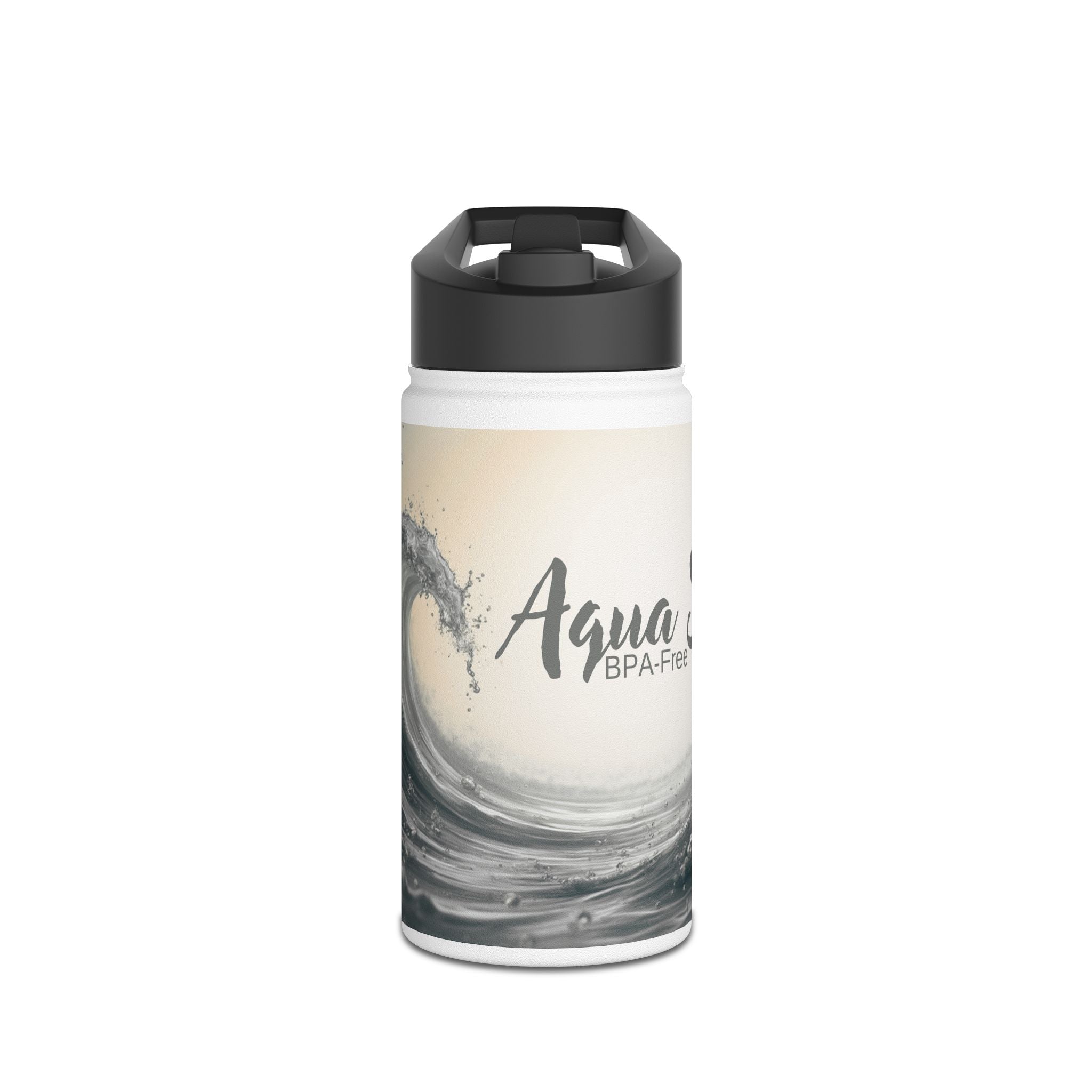 Aqua Wave Stainless Steel Water Bottle, Hydration Gift, Outdoor Adventure, Beach Vibes, Eco-Friendly, Travel Companion