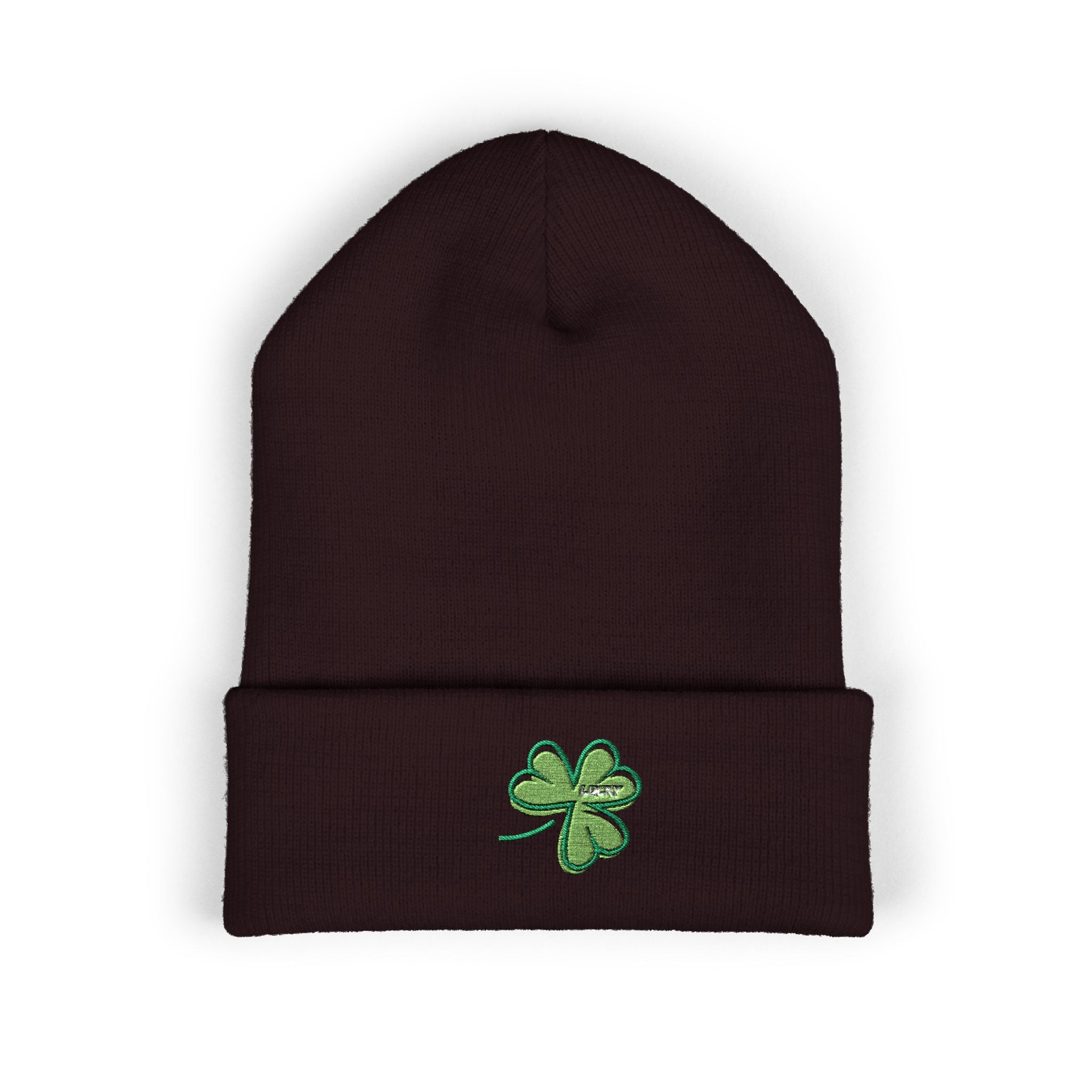 St. Patrick's Day 4-Leaf Clover Embroidered Beanie