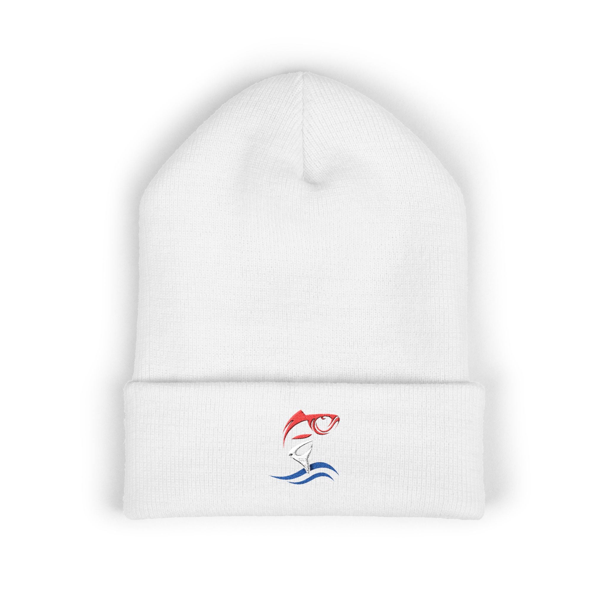 Embroidered Patriotic Fishing Beanie, Fisherman Gift, Outdoor Apparel, Fishing Gear, Angler Hat, Fishing Lure Beanie