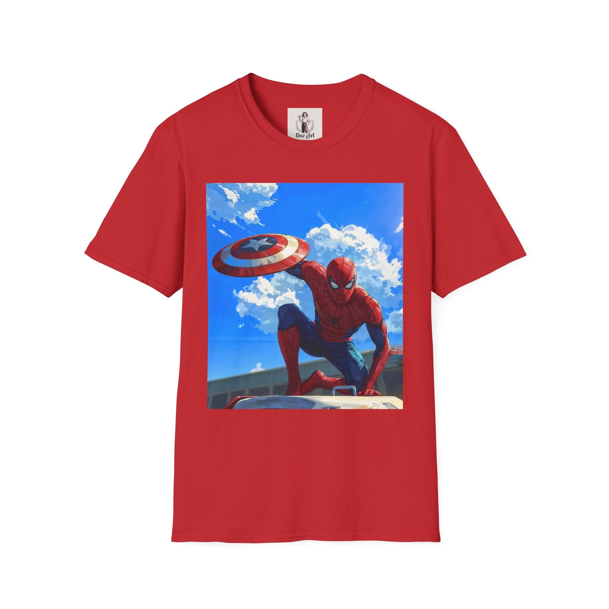 Spiderman Superhero Marvel Unisex Softstyle T-Shirt, Comic Book Tee, Geeky Clothing, Cosplay Costume Top