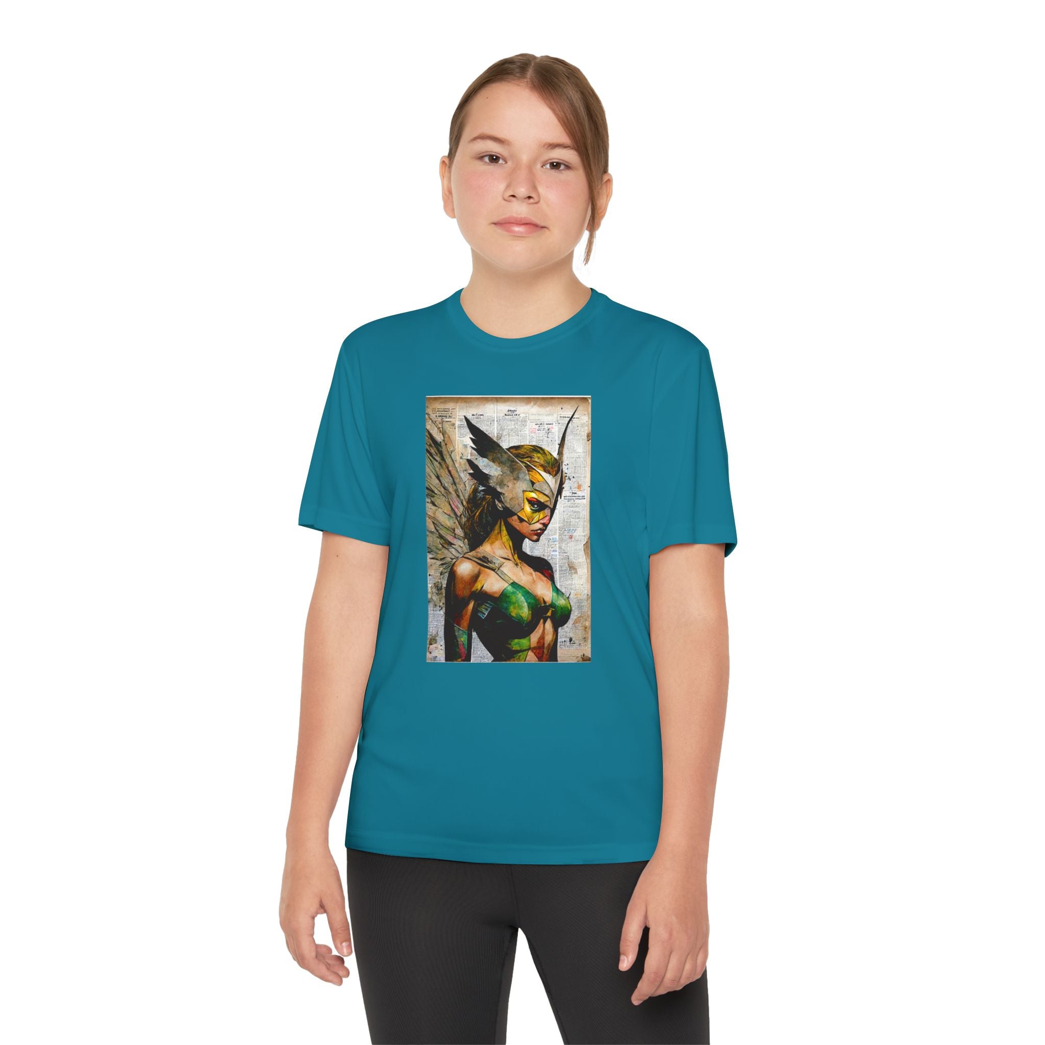 Superhero Youth T-Shirt Sports Graphic Tee, Cool Athletic Shirt for Kids