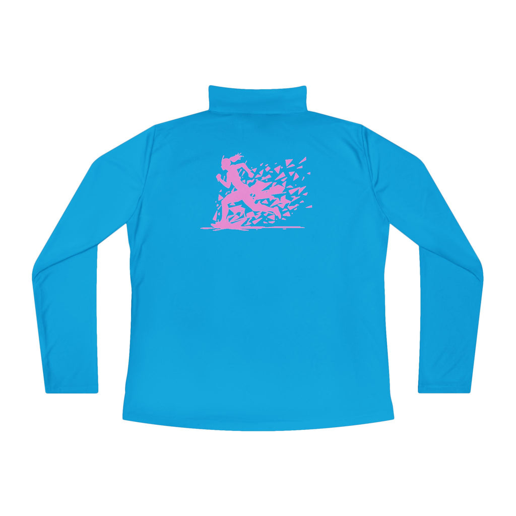 Ladies Quarter-Zip Pullover with Motivational Running Design, Athletic Apparel, Activewear, Sportswear, Fitness Gift, Running Top
