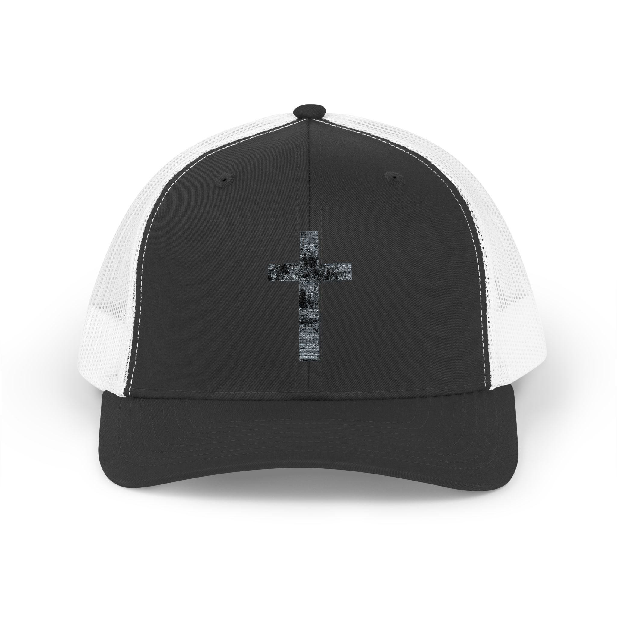 Holly Cross Snapback Trucker Cap with Thin Red Line Design, Ideal for First Responders, Supportive Gifts, Memorials, Everyday Wear