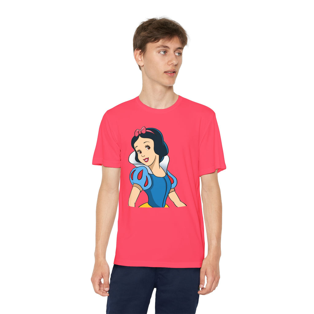 Snow White Youth T-Shirt Sports Graphic Tee, Cool Athletic Shirt for Kids, Perfect for Sports Events, Team Spirit