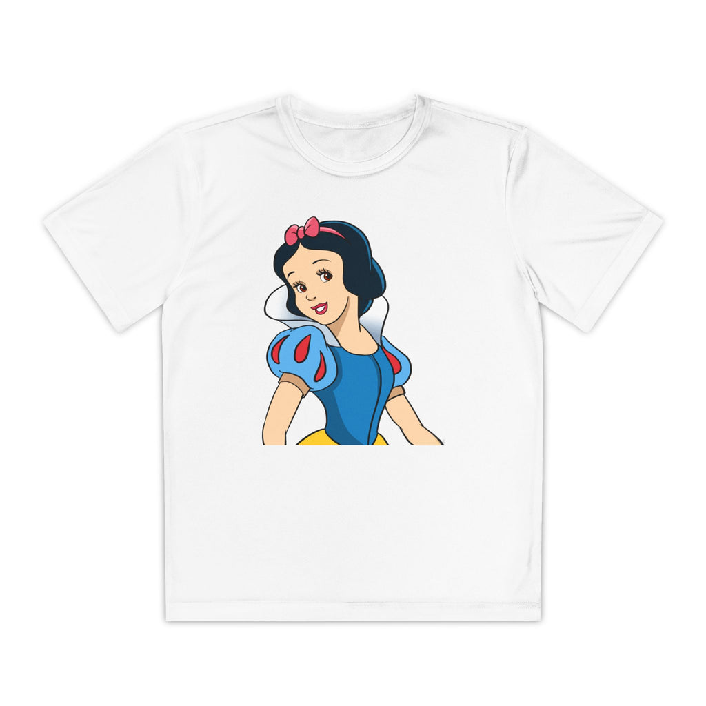 Snow White Youth T-Shirt Sports Graphic Tee, Cool Athletic Shirt for Kids, Perfect for Sports Events, Team Spirit