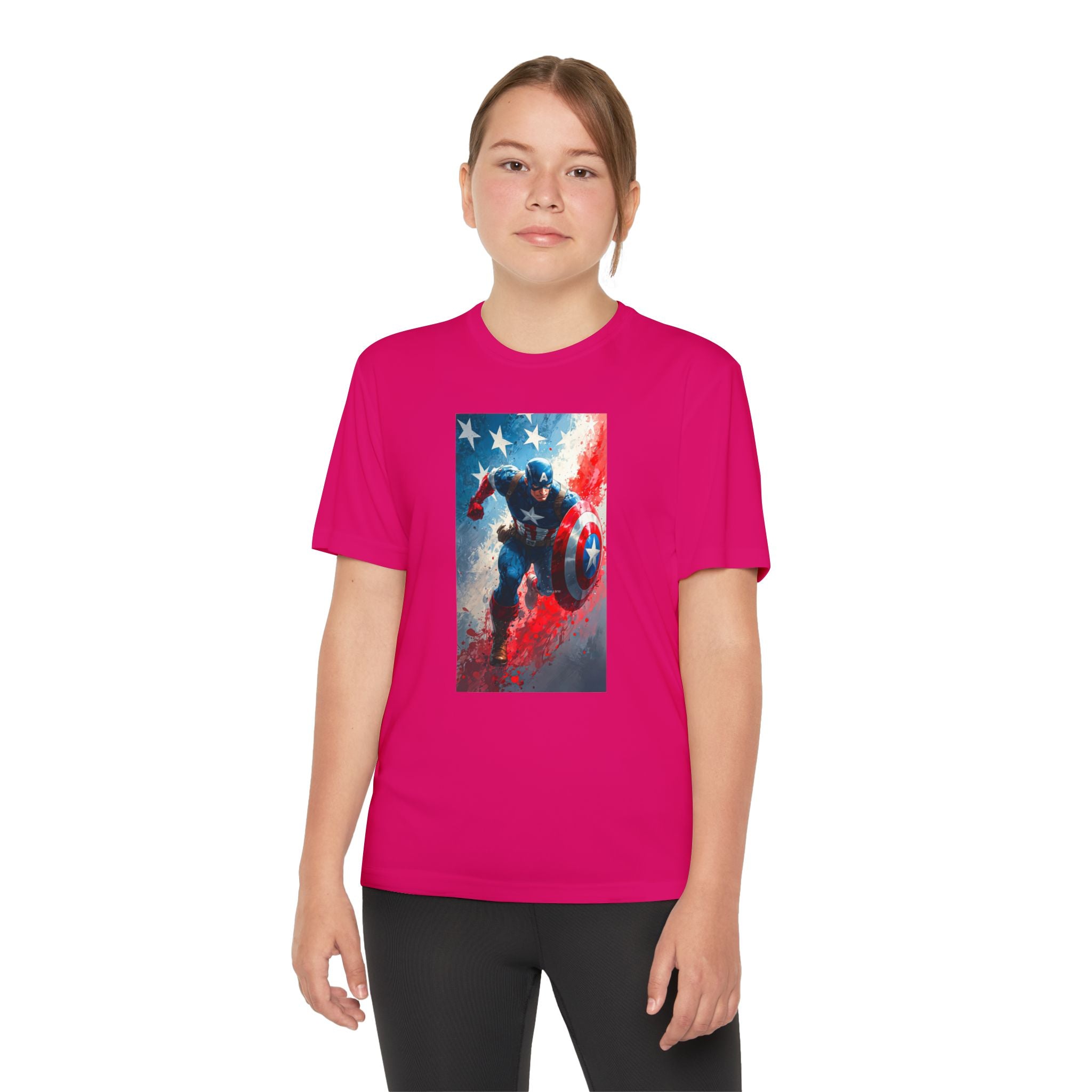 Captain America Superhero Marvel Patriotic, Kids Graphic T-Shirt, Boys Hero Top, Girls Comic Book Clothing, Birthday