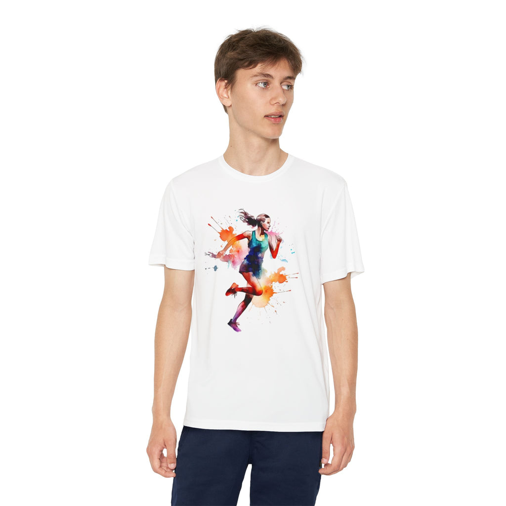 Running Youth T-Shirt Sports Graphic Tee, Cool Athletic Shirt for Kids, Perfect for Sports Events, Team Spirit