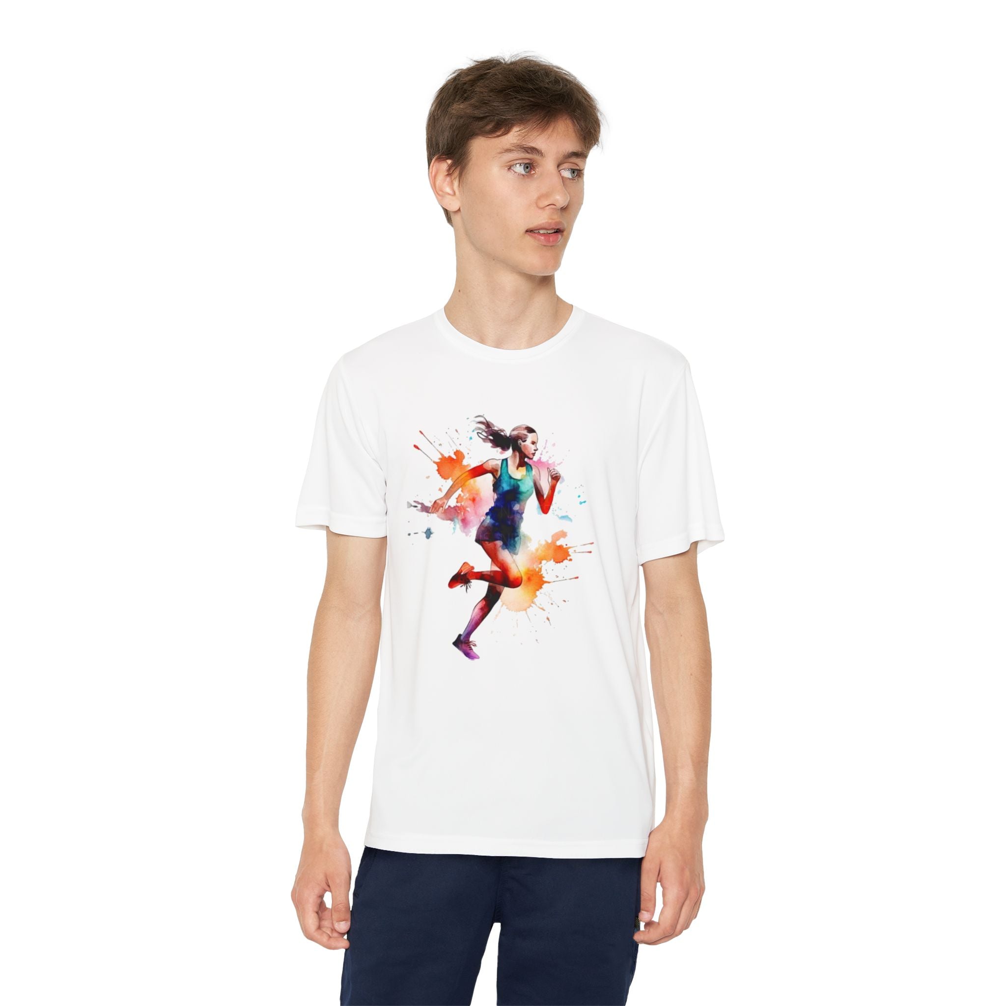 Running Youth T-Shirt Sports Graphic Tee, Cool Athletic Shirt for Kids, Perfect for Sports Events, Team Spirit