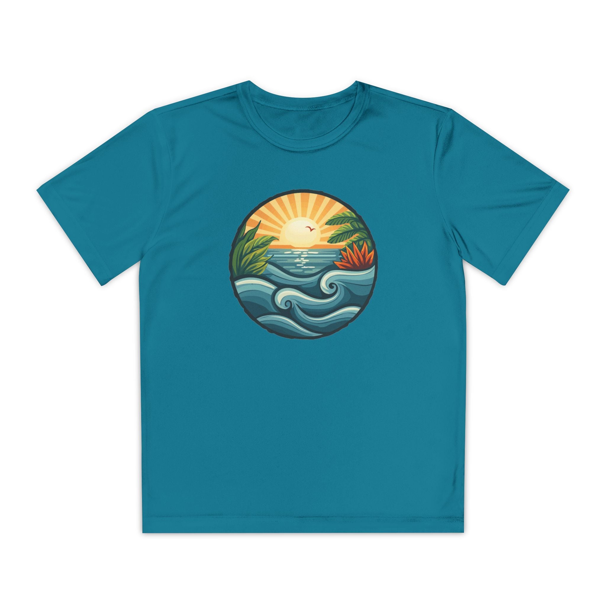 Beach Shirt Youth Competitor Tee, Kids Surf Tee, Summer Vacation Top, Ocean Lover T-Shirt, Coastal Clothing