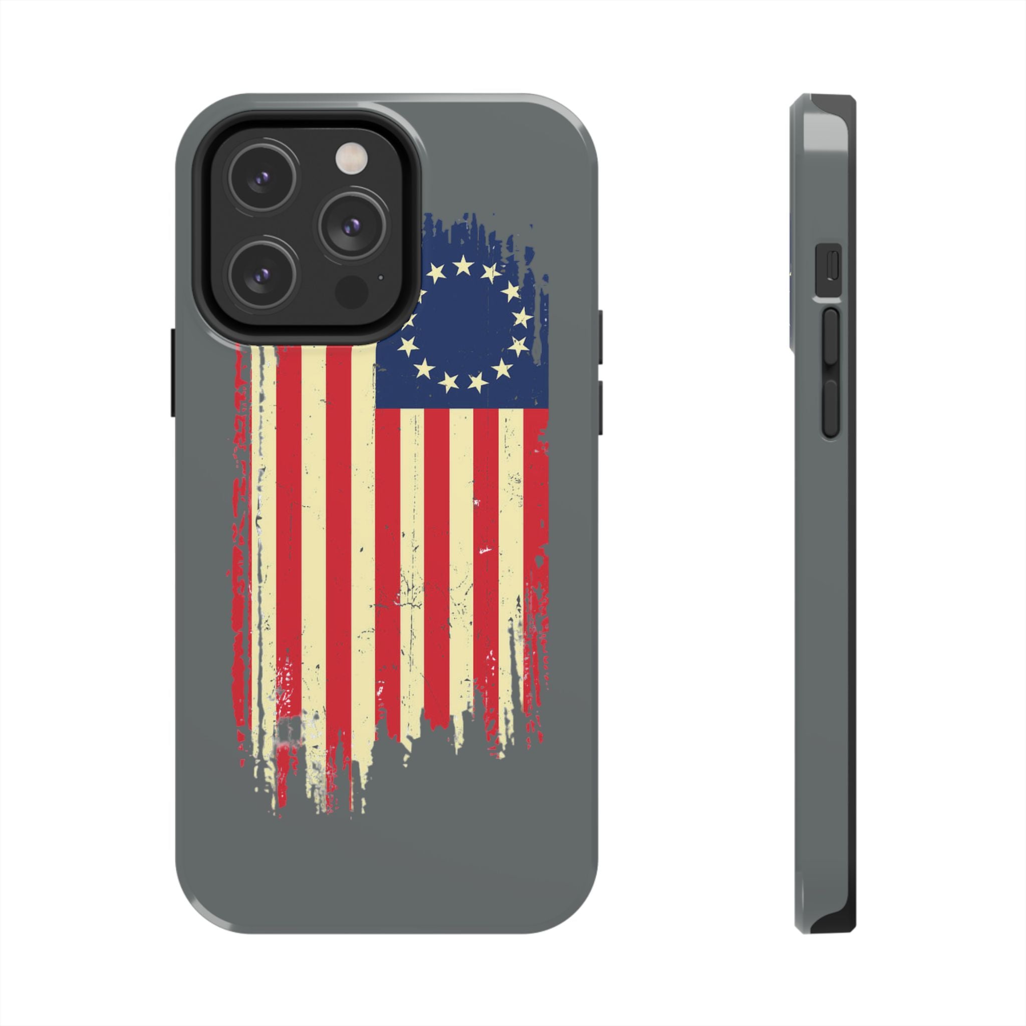 Patriotic Phone Cases with Vintage Flag Design, Tough Case for Independence Day, Memorial Day, 4th of July, Gift for Veterans, USA Pride