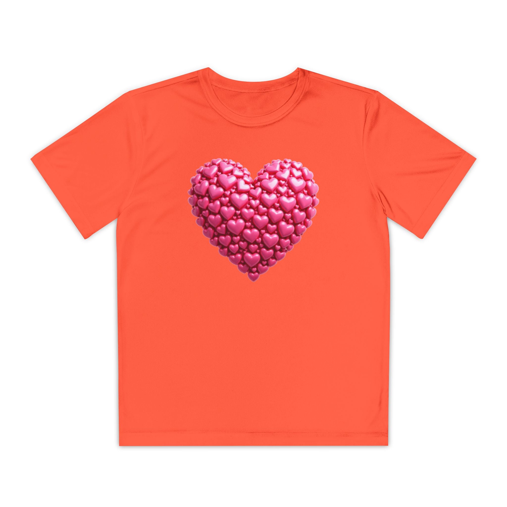 Heart Youth T-Shirt Sports Graphic Tee, Cool Athletic Shirt for Kids, Perfect for Sports Events, Team Spirit