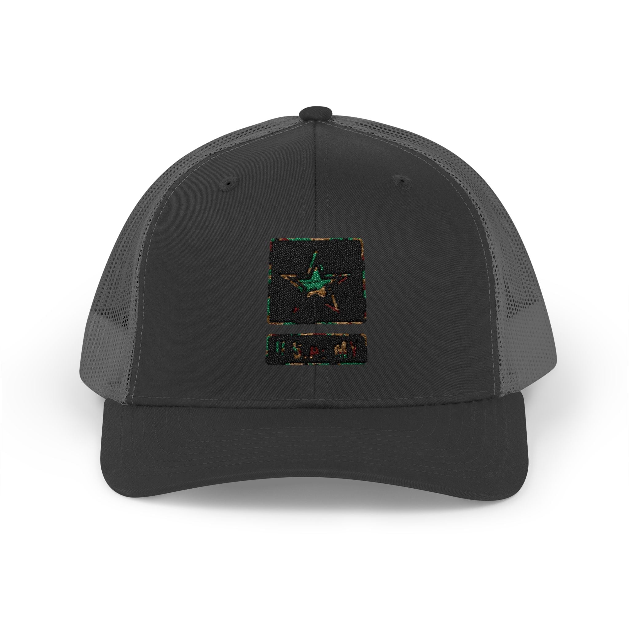 US Army Snapback Trucker Cap with Thin Red Line Design, Ideal for First Responders, Supportive Gifts, Memorials, Everyday Wear