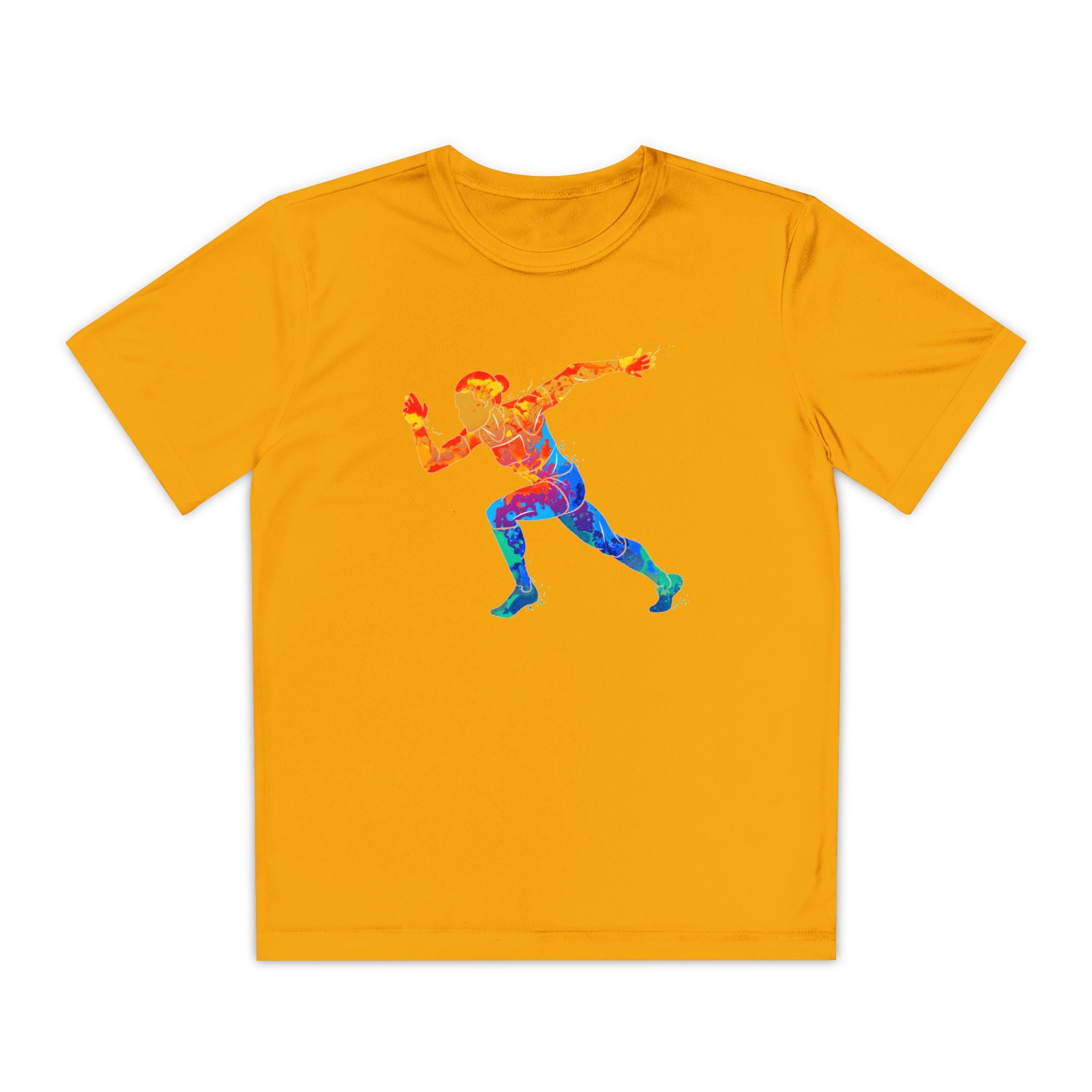 Running Youth T-Shirt Sports Graphic Tee, Cool Athletic Shirt for Kids, Perfect for Sports Events, Team Spirit