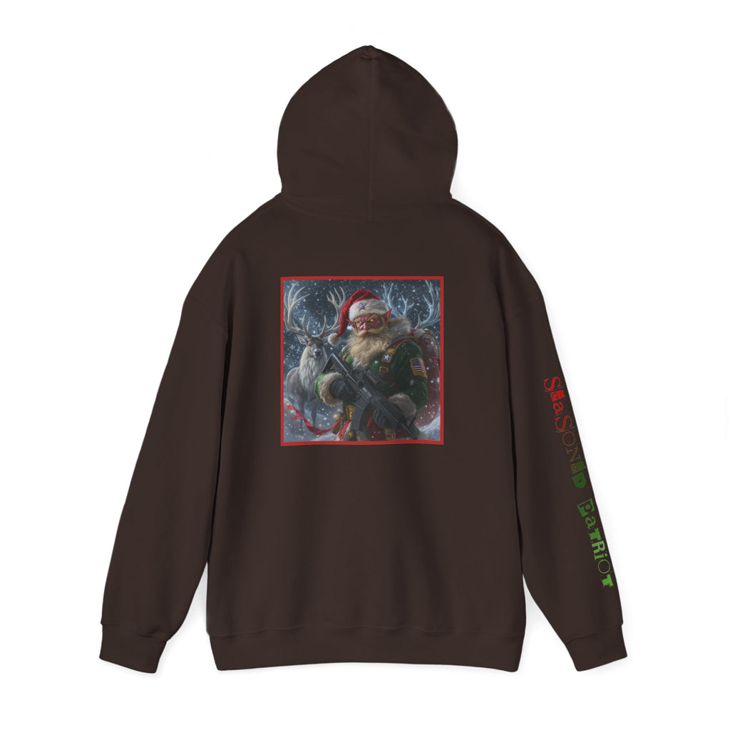 Christmas Elf Patriotic USA Hoodie, Sweatshirt, Unisex Hooded Pullover, Holiday Outerwear, Festive Winter Apparel