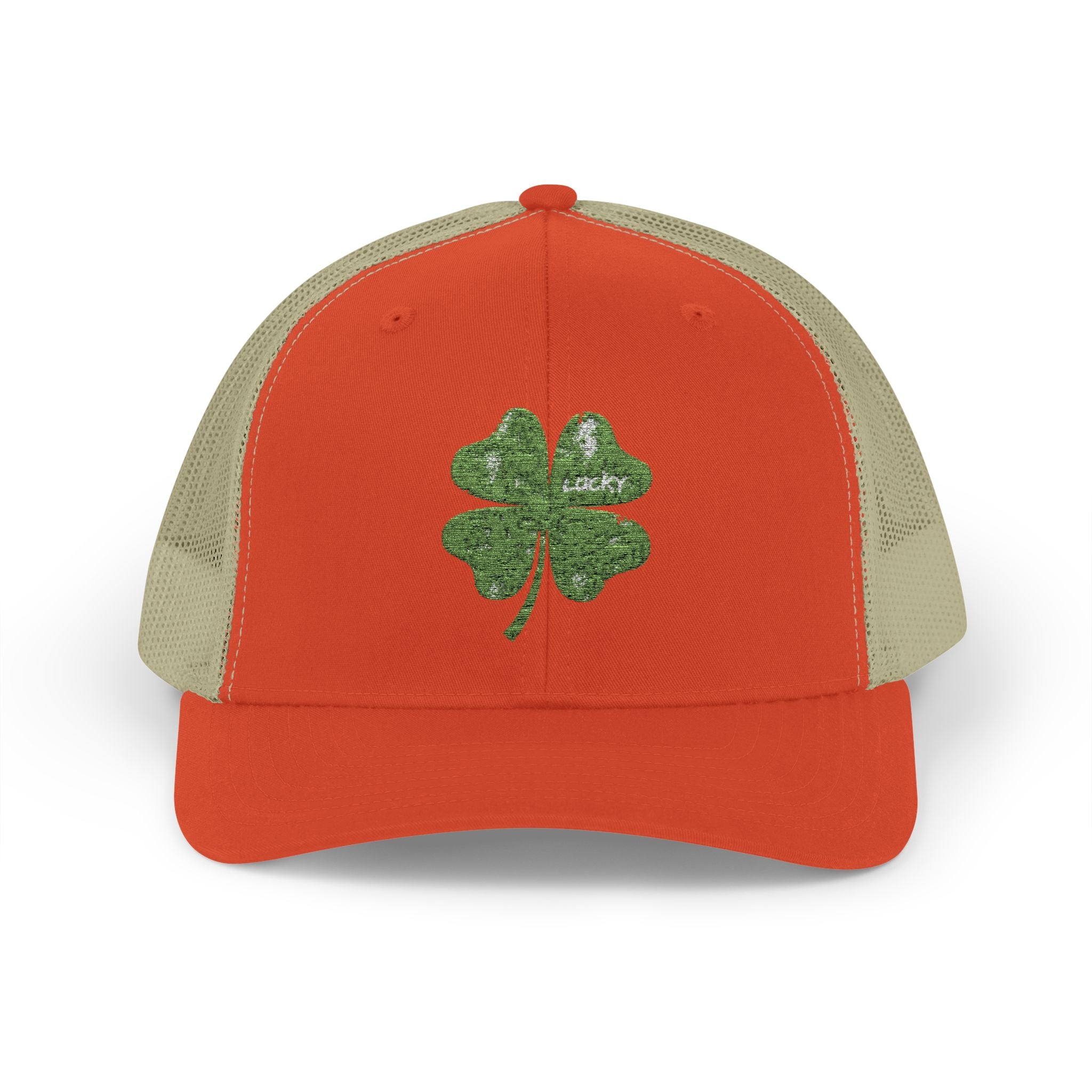 St. Patrick's Day Lucky 4-Leaf Clover Snapback Trucker Cap