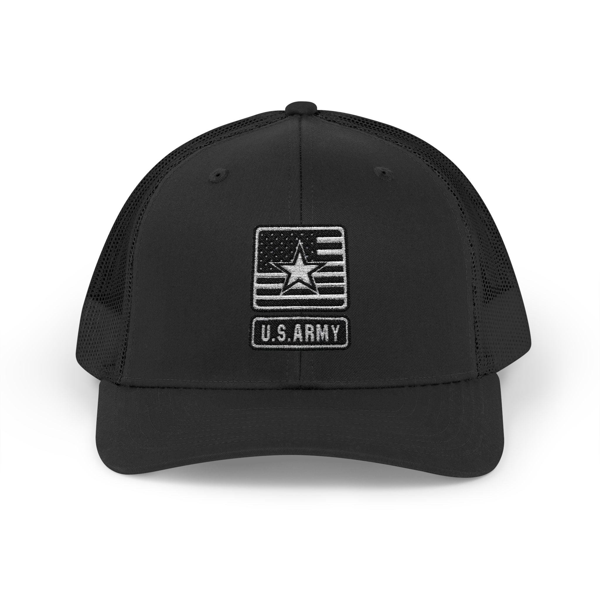 US Army Snapback Trucker Cap with Thin Red Line Design, Ideal for First Responders, Supportive Gifts, Memorials, Everyday Wear