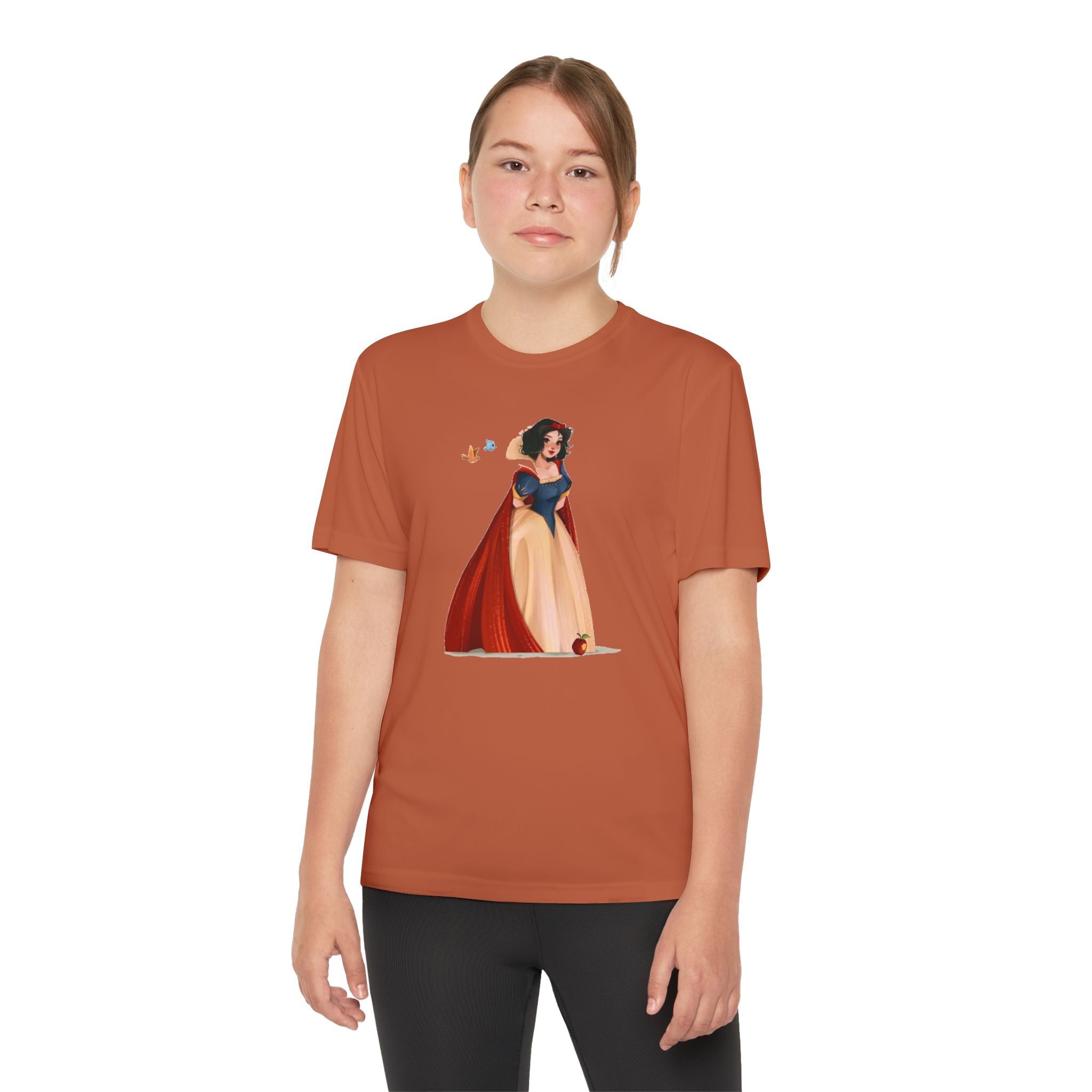 Snow White Youth T-Shirt Sports Graphic Tee, Cool Athletic Shirt for Kids, Perfect for Sports Events, Team Spirit