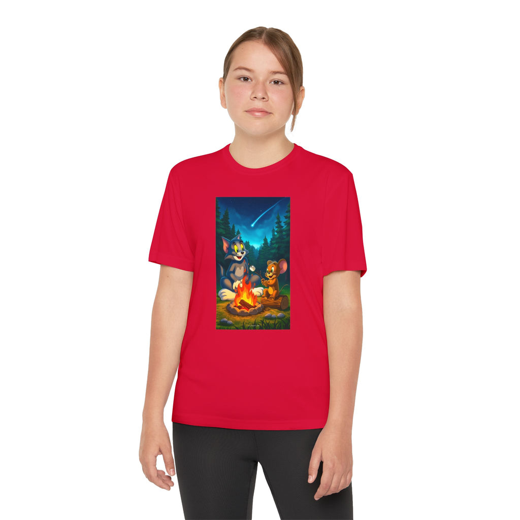 Youth Competitor Tee with Tom And Jerry design, Cartoon Graphic Kid's T-Shirt, Kids Tee, Children's Clothing, Funny Tee for Boys and Girls