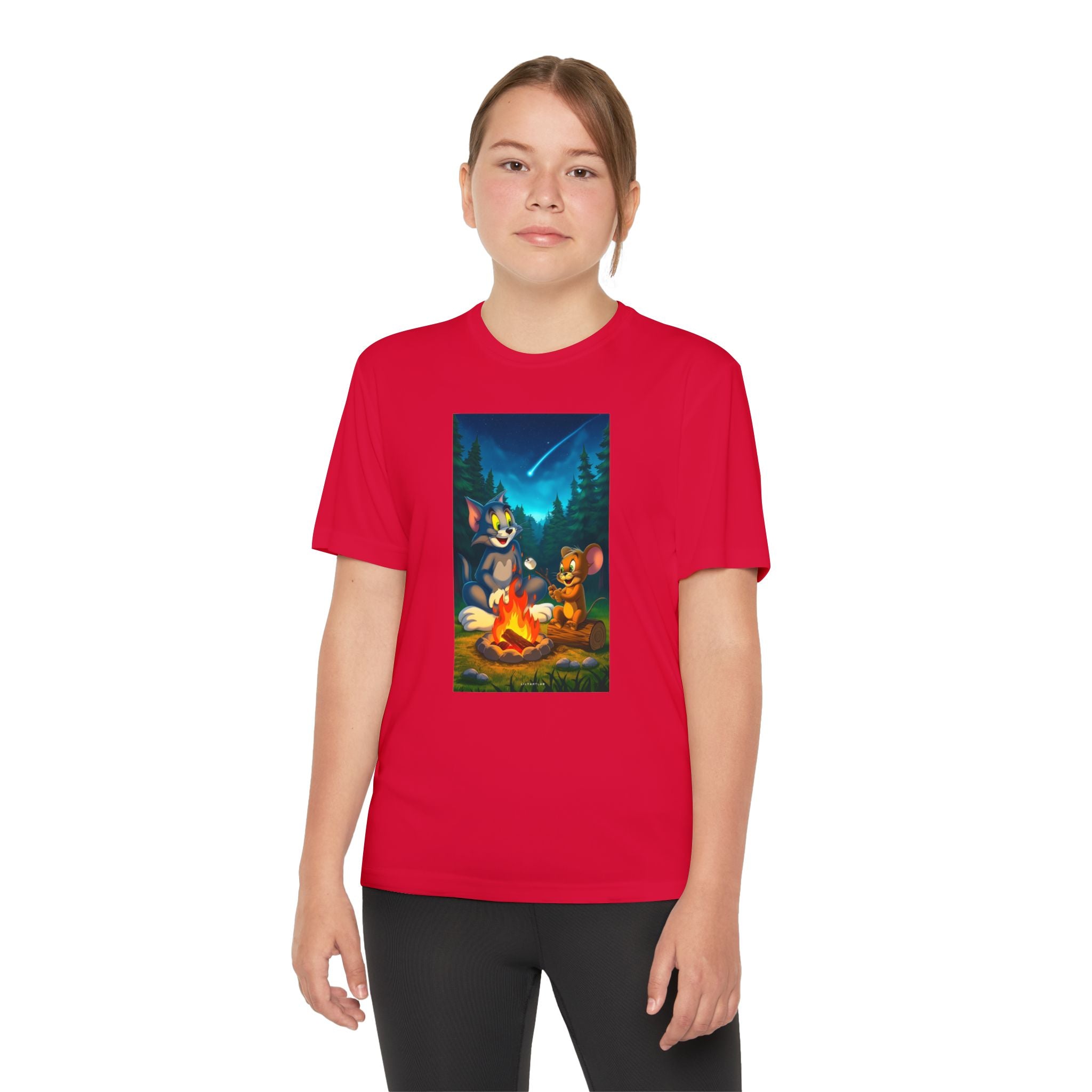 Youth Competitor Tee with Tom And Jerry design, Cartoon Graphic Kid's T-Shirt, Kids Tee, Children's Clothing, Funny Tee for Boys and Girls