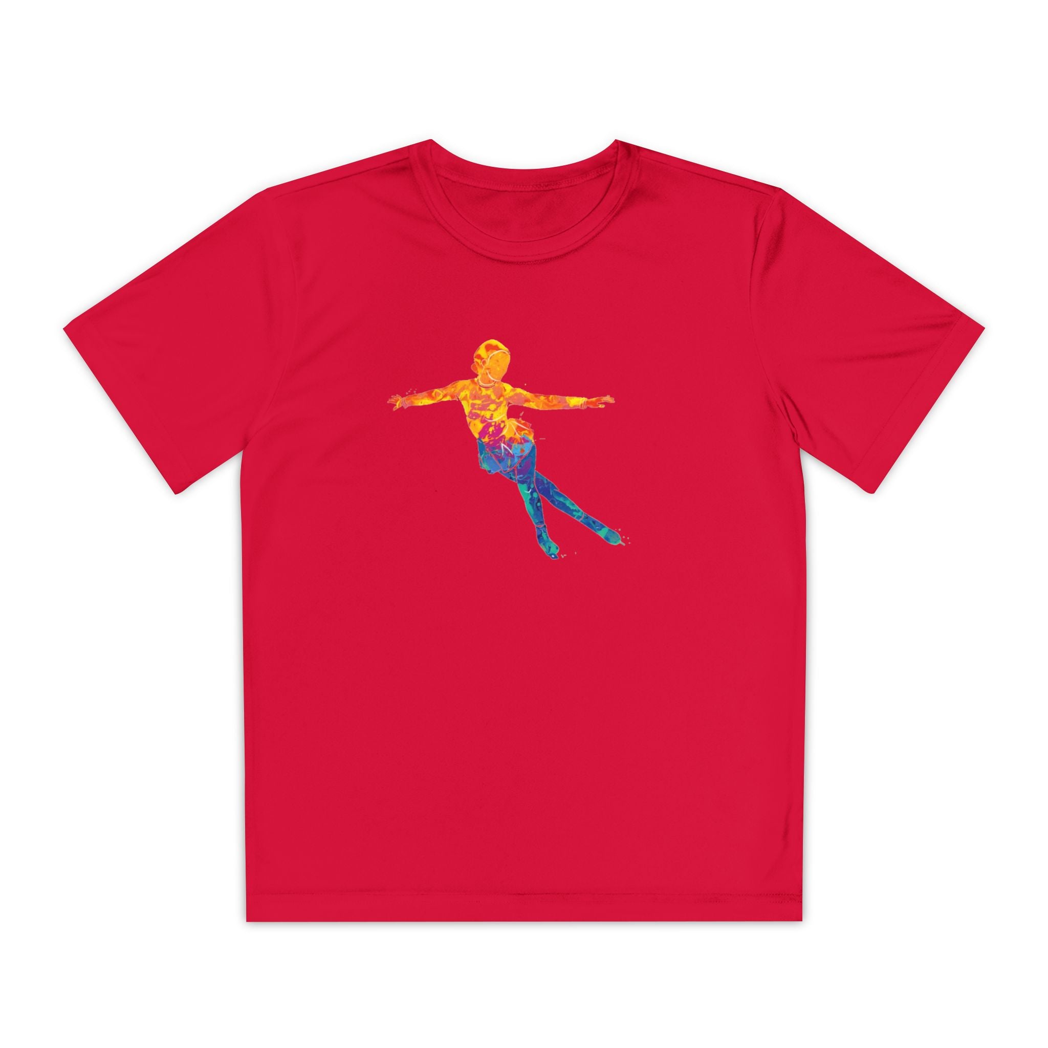 Ice Skating Youth Sports Graphic Tee, Cool Athletic Shirt for Kids, Perfect for Sports Events, Team Spirit, Birthday Gift, Summer Activities