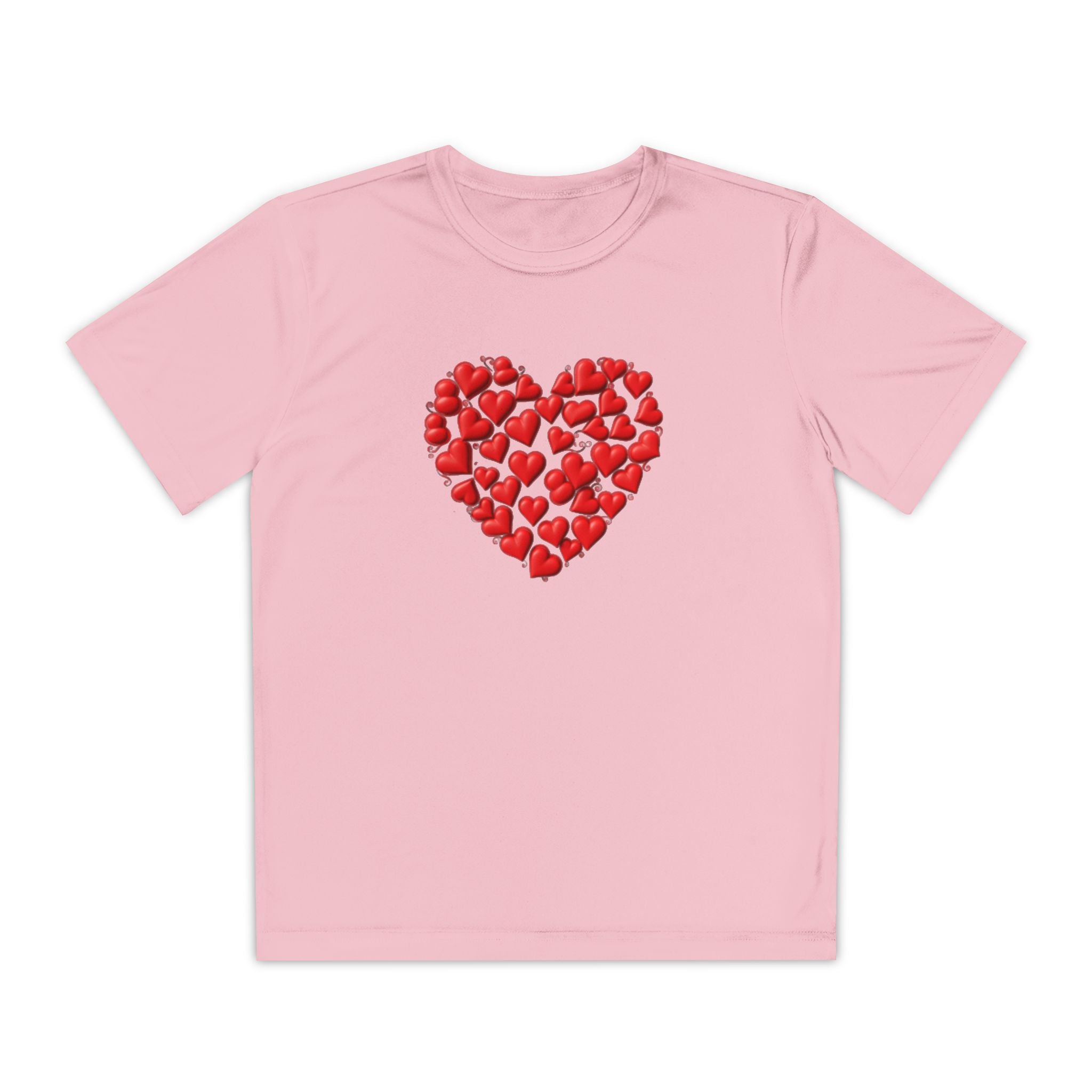 Heart Youth T-Shirt Sports Graphic Tee, Cool Athletic Shirt for Kids, Perfect for Sports Events, Team Spirit