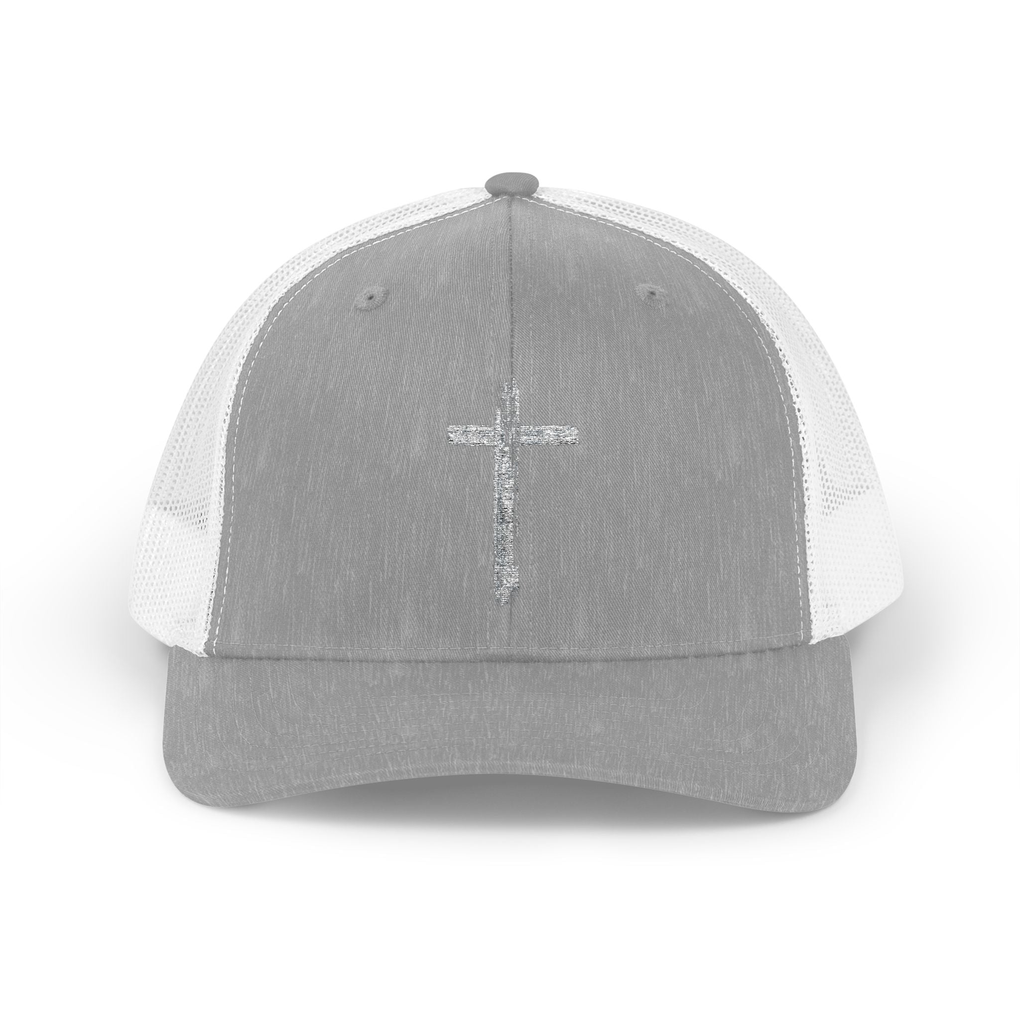 Holly Cross Snapback Trucker Cap with Thin Red Line Design, Ideal for First Responders, Supportive Gifts, Memorials, Everyday Wear
