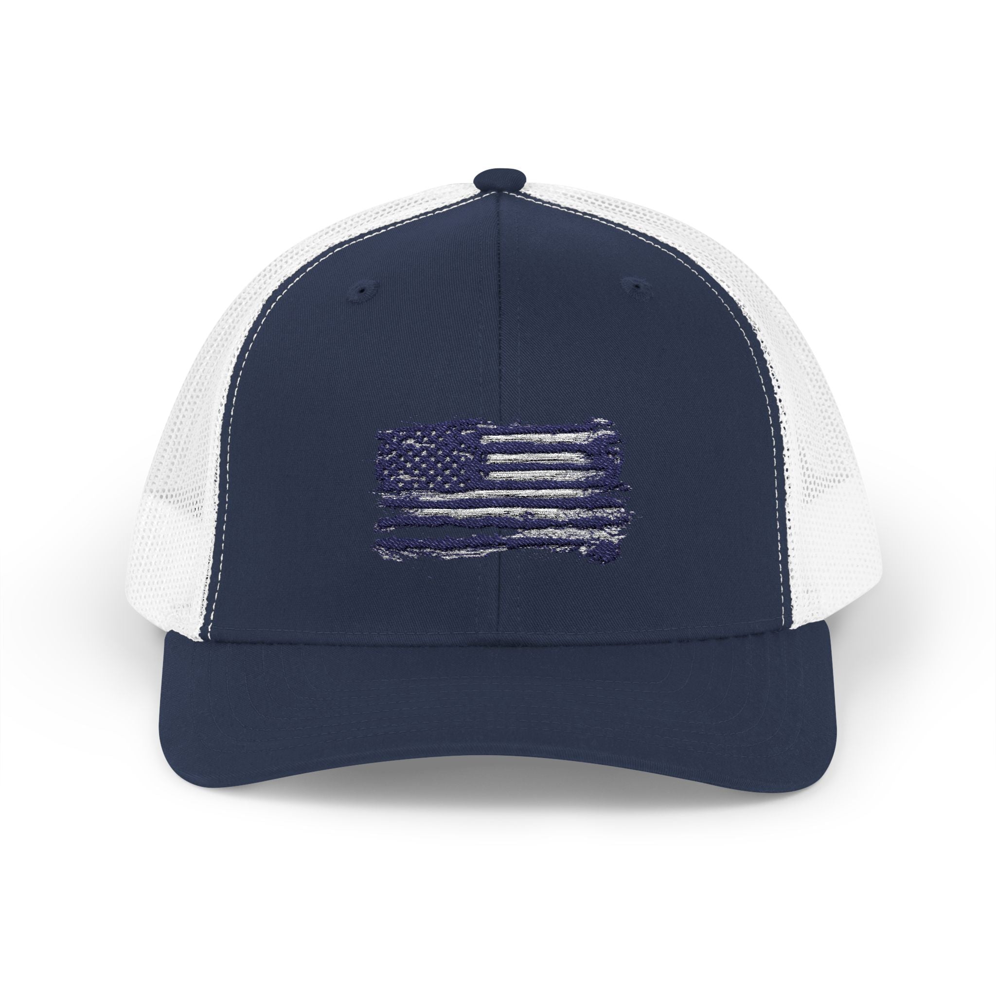 Back The Blue Snapback Trucker Cap with Thin Red Line Design, Ideal for First Responders, Supportive Gifts, Memorials, Everyday Wear