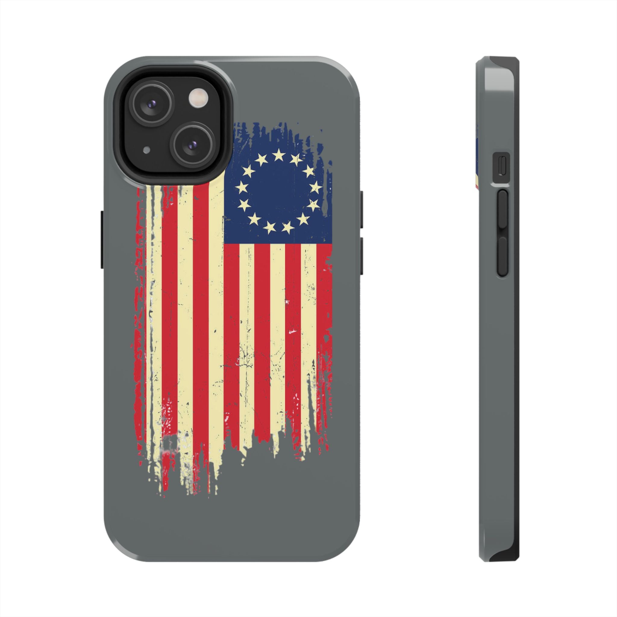 Patriotic Phone Cases with Vintage Flag Design, Tough Case for Independence Day, Memorial Day, 4th of July, Gift for Veterans, USA Pride