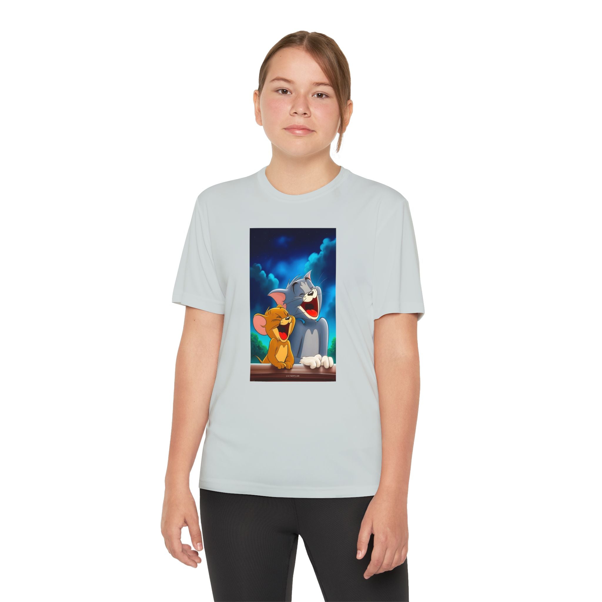 Youth Competitor Tee with Tom And Jerry design, Cartoon Graphic Kid's T-Shirt, Kids Tee, Children's Clothing, Funny Tee for Boys and Girls